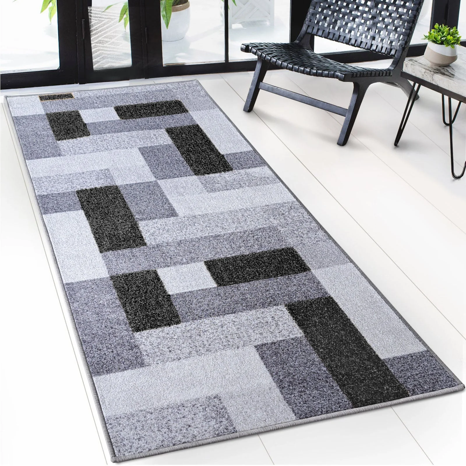✂ Teppich-Läufer nach Maß | New York | Rutschhemmend mit Gel-Rücken | Modernes Design in verschiedene Farben