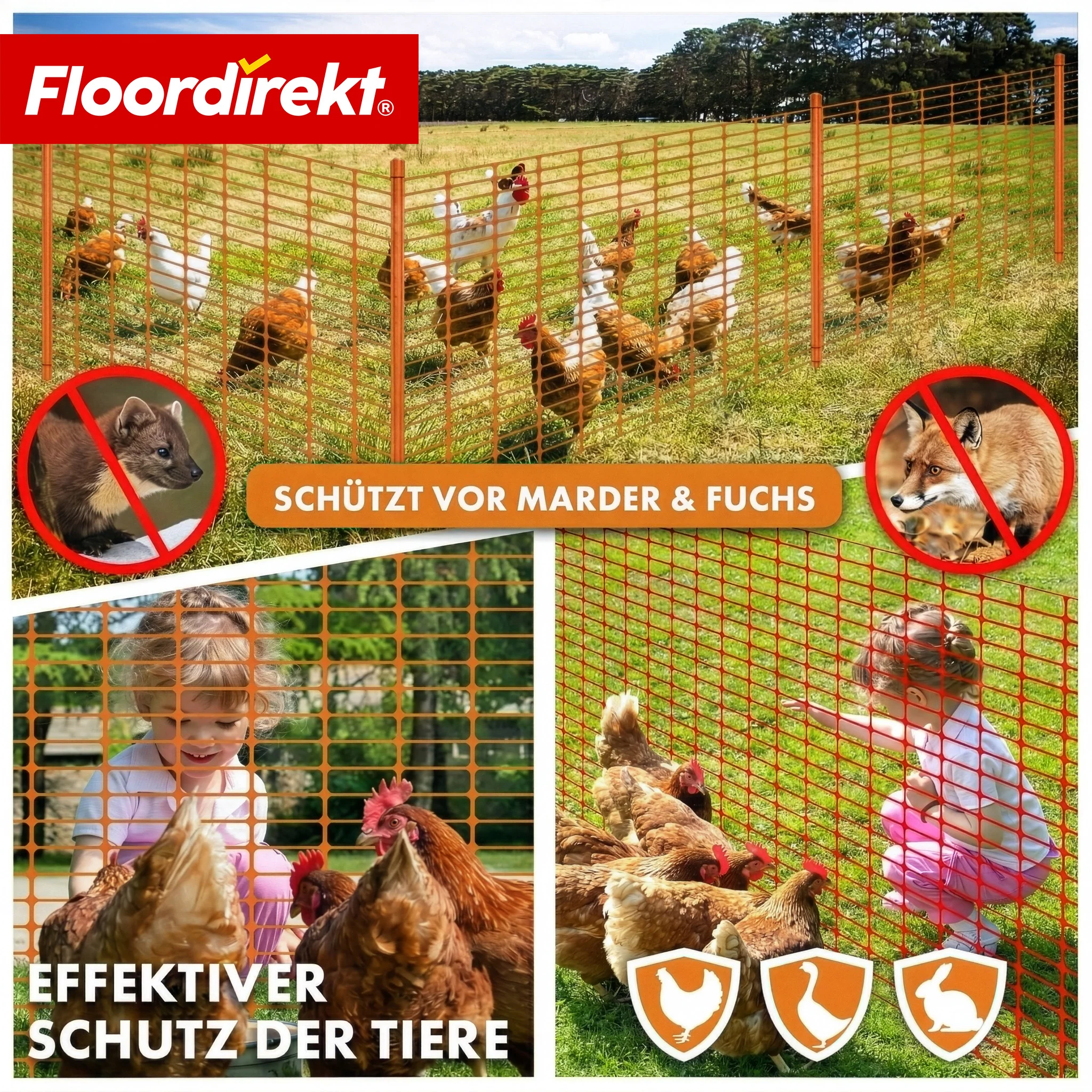 Absperrzaun Chester Set inkl. 20 Zaunpfosten & Kabelbindern | Bauzaunnetz 30 m / 50 m | Garten- & Warnzaun - Image 12