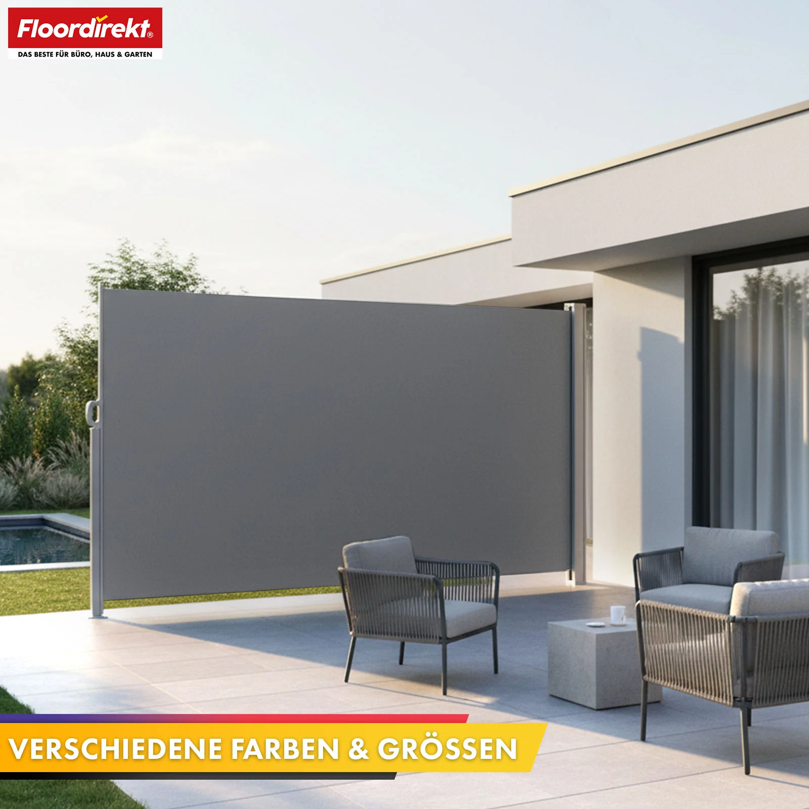 Alu-Seitenmarkise | Sicht- & Sonnenschutz für Terrasse, Balkon & Garten | UV-Schutz, blickdicht & wasserabweisend | Verschiedene Farben & Größen - Image 12