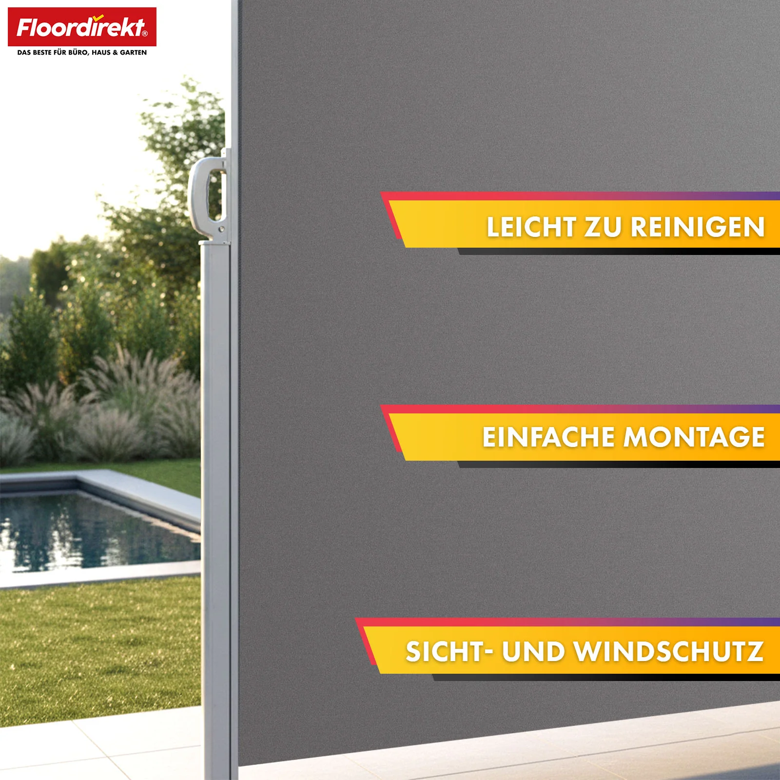 Alu-Seitenmarkise | Sicht- & Sonnenschutz für Terrasse, Balkon & Garten | UV-Schutz, blickdicht & wasserabweisend | Verschiedene Farben & Größen - Image 13