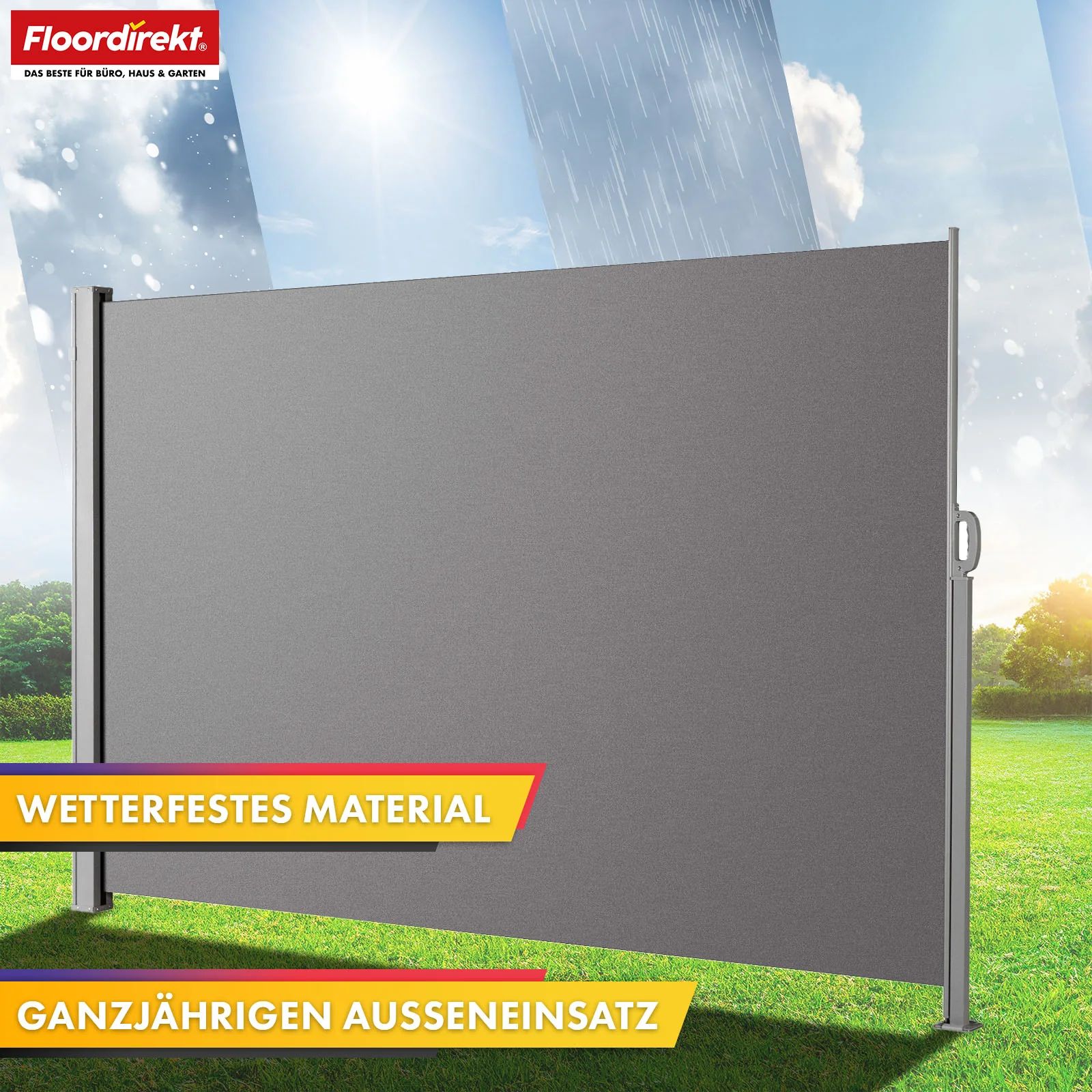 Alu-Seitenmarkise | Sicht- & Sonnenschutz für Terrasse, Balkon & Garten | UV-Schutz, blickdicht & wasserabweisend | Verschiedene Farben & Größen - Image 14