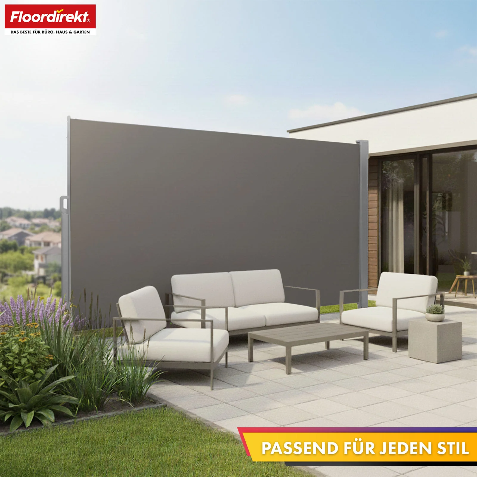 Alu-Seitenmarkise | Sicht- & Sonnenschutz für Terrasse, Balkon & Garten | UV-Schutz, blickdicht & wasserabweisend | Verschiedene Farben & Größen - Image 15