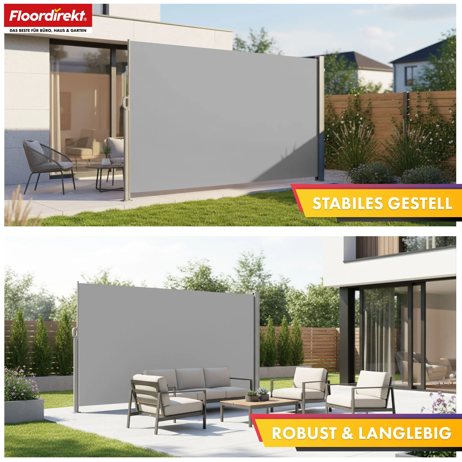 Alu-Seitenmarkise | Sicht- & Sonnenschutz für Terrasse, Balkon & Garten | UV-Schutz, blickdicht & wasserabweisend | Verschiedene Farben & Größen - Image 16