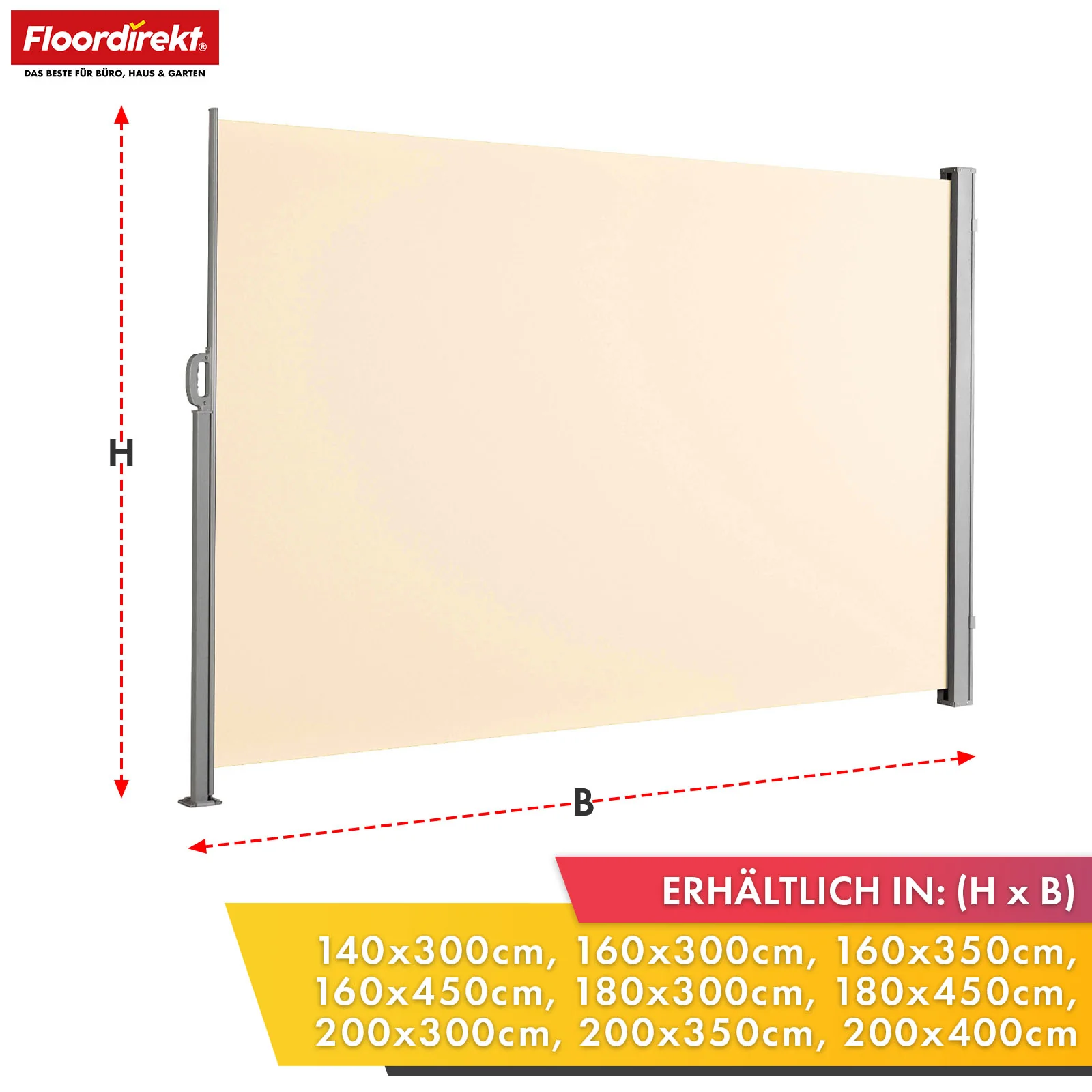 Alu-Seitenmarkise | Sicht- & Sonnenschutz für Terrasse, Balkon & Garten | UV-Schutz, blickdicht & wasserabweisend | Verschiedene Farben & Größen - Image 18