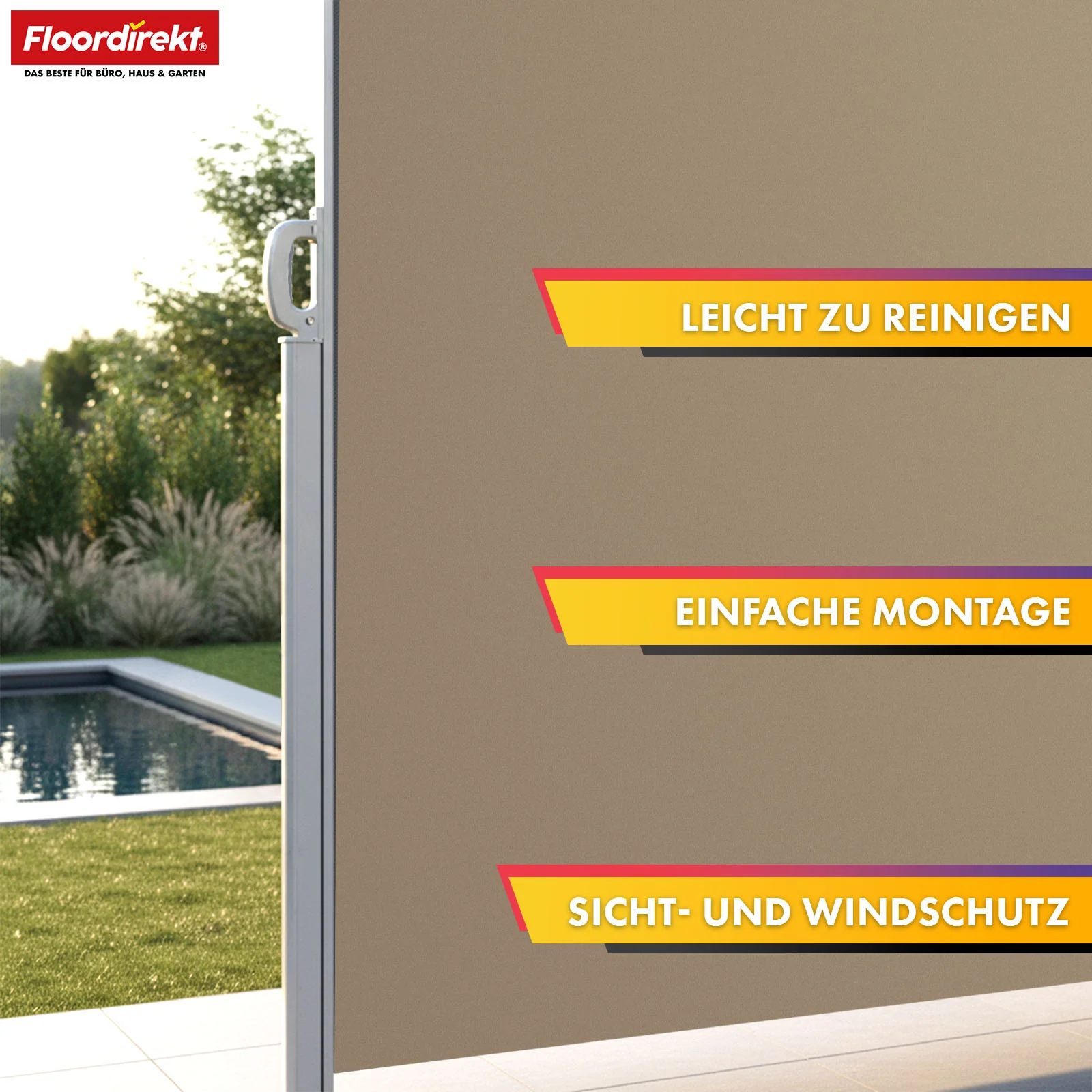 Alu-Seitenmarkise | Sicht- & Sonnenschutz für Terrasse, Balkon & Garten | UV-Schutz, blickdicht & wasserabweisend | Verschiedene Farben & Größen - Image 21
