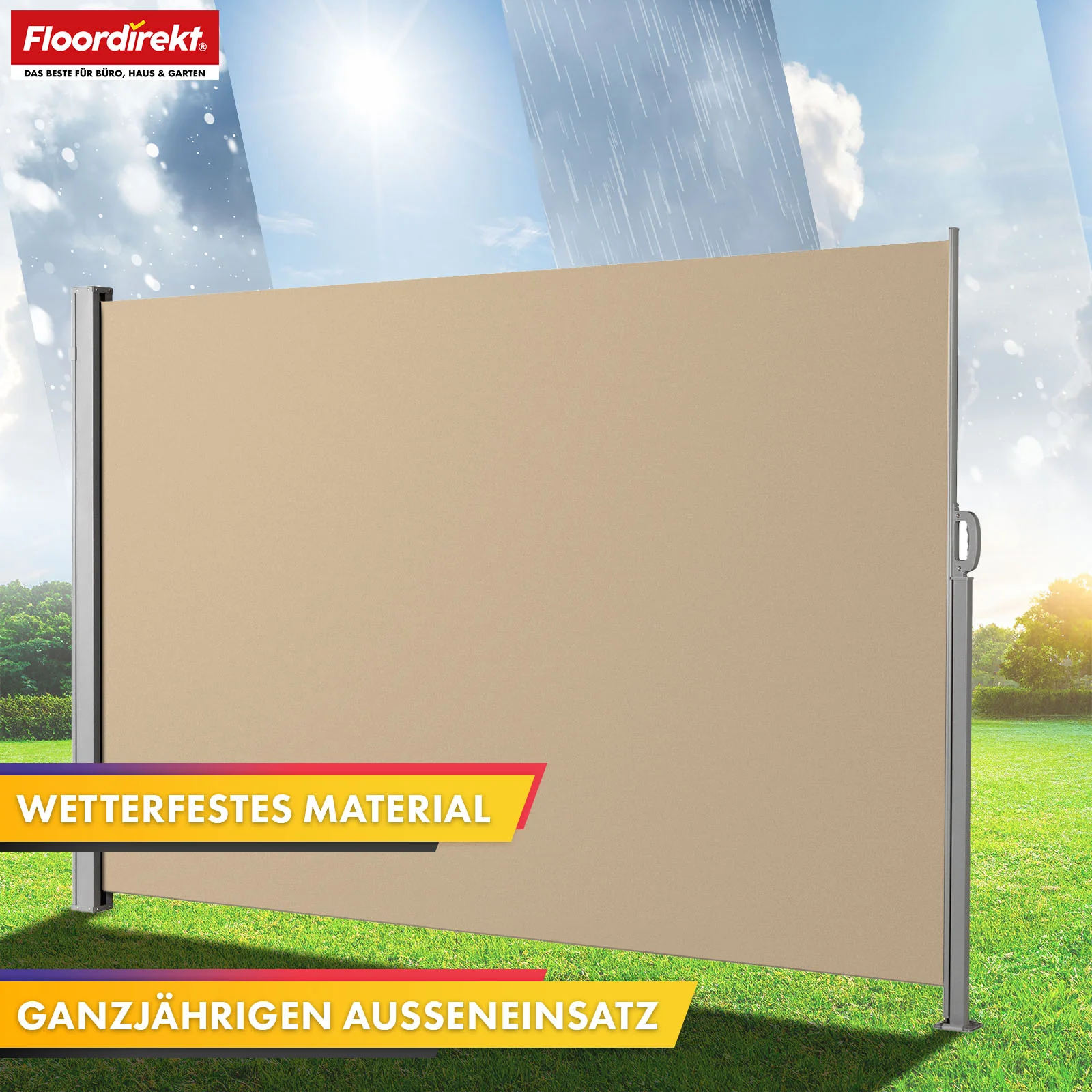 Alu-Seitenmarkise | Sicht- & Sonnenschutz für Terrasse, Balkon & Garten | UV-Schutz, blickdicht & wasserabweisend | Verschiedene Farben & Größen - Image 22