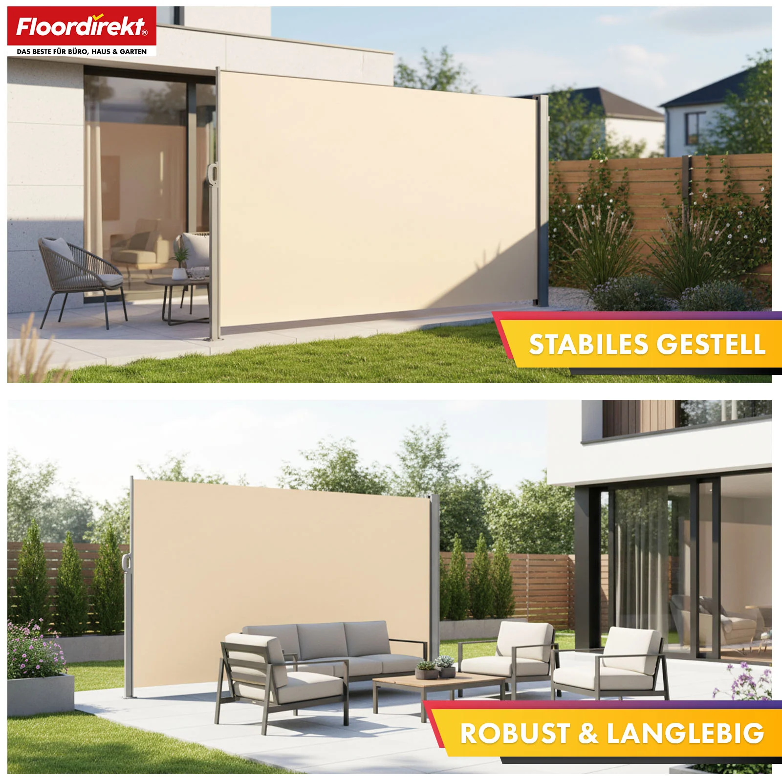 Alu-Seitenmarkise | Sicht- & Sonnenschutz für Terrasse, Balkon & Garten | UV-Schutz, blickdicht & wasserabweisend | Verschiedene Farben & Größen - Image 24