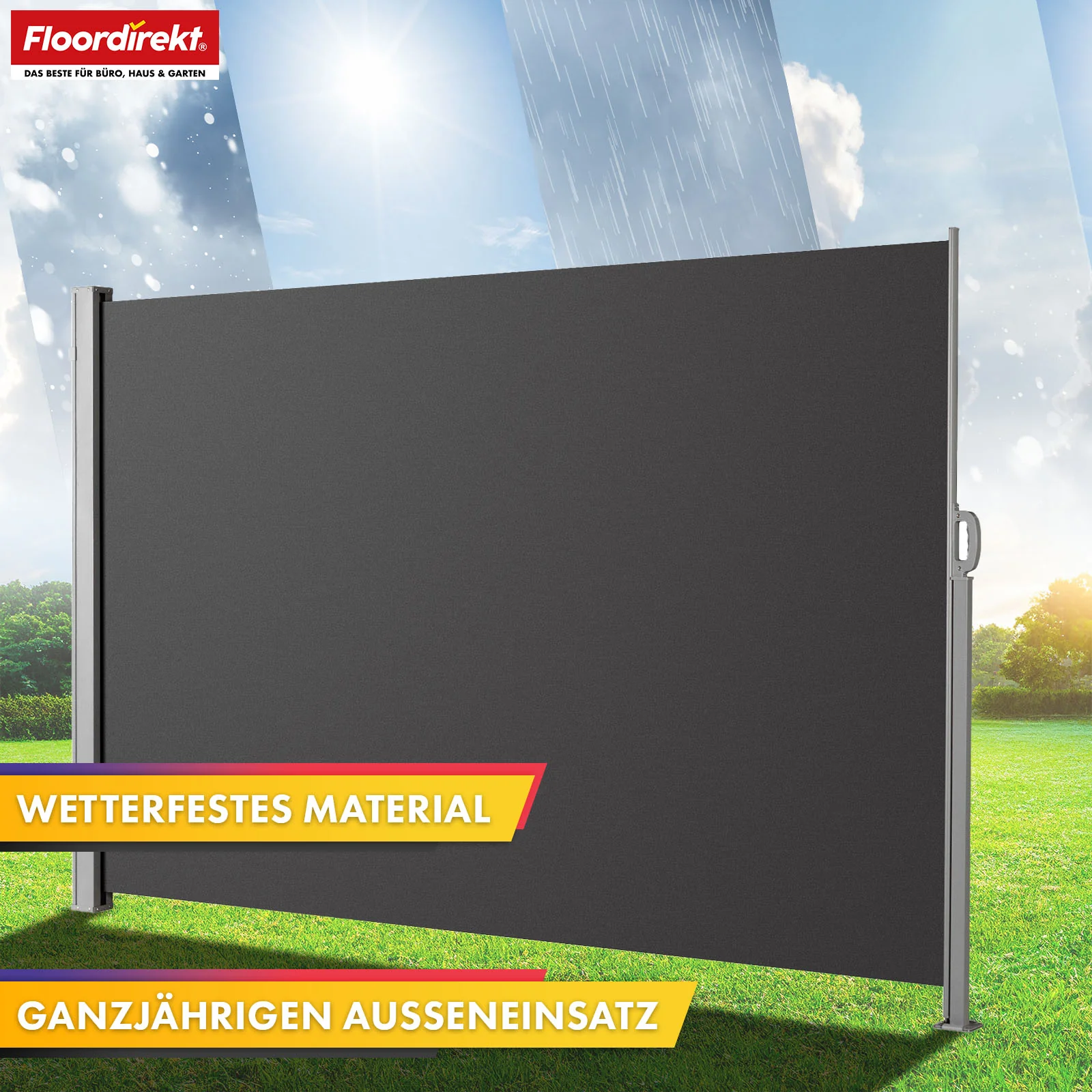 Alu-Seitenmarkise | Sicht- & Sonnenschutz für Terrasse, Balkon & Garten | UV-Schutz, blickdicht & wasserabweisend | Verschiedene Farben & Größen - Image 6