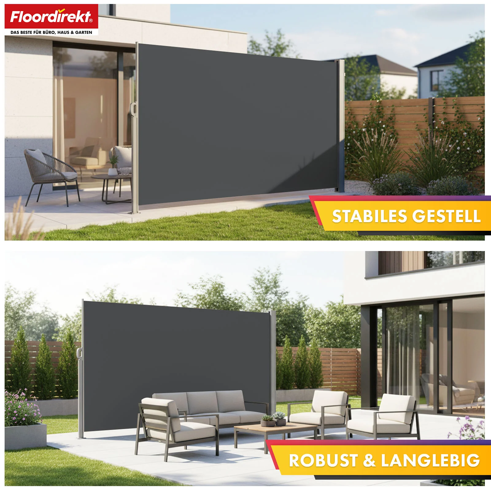 Alu-Seitenmarkise | Sicht- & Sonnenschutz für Terrasse, Balkon & Garten | UV-Schutz, blickdicht & wasserabweisend | Verschiedene Farben & Größen - Image 8