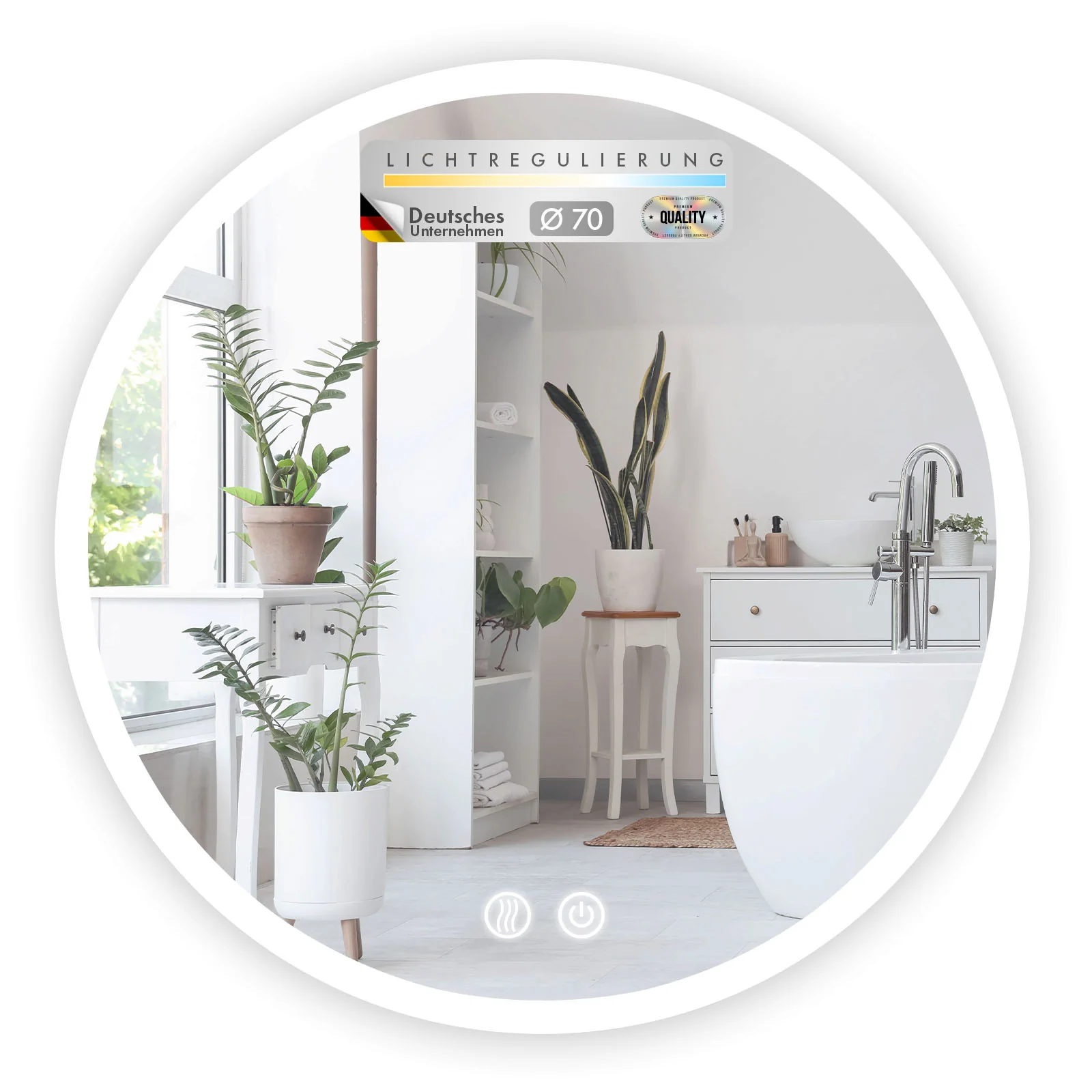 Badspiegel mit LED Beleuchtung | Liora | Touch-Bedienung mit Antibeschlag & 3 wählbare Lichtfarben | In verschiedenen Größen erhältlich - Image 10