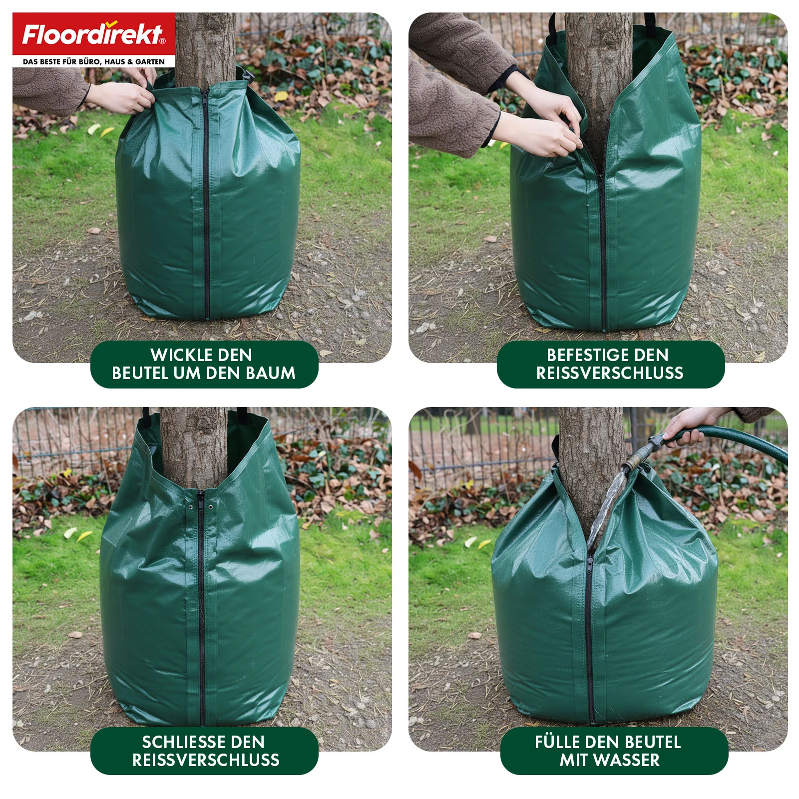 Bewässerungsbeutel für Bäume | 75L & 100L Wassersack mit Tropfsystem | Wiederverwendbarer Baumbewässerungssack aus PVC - Image 3