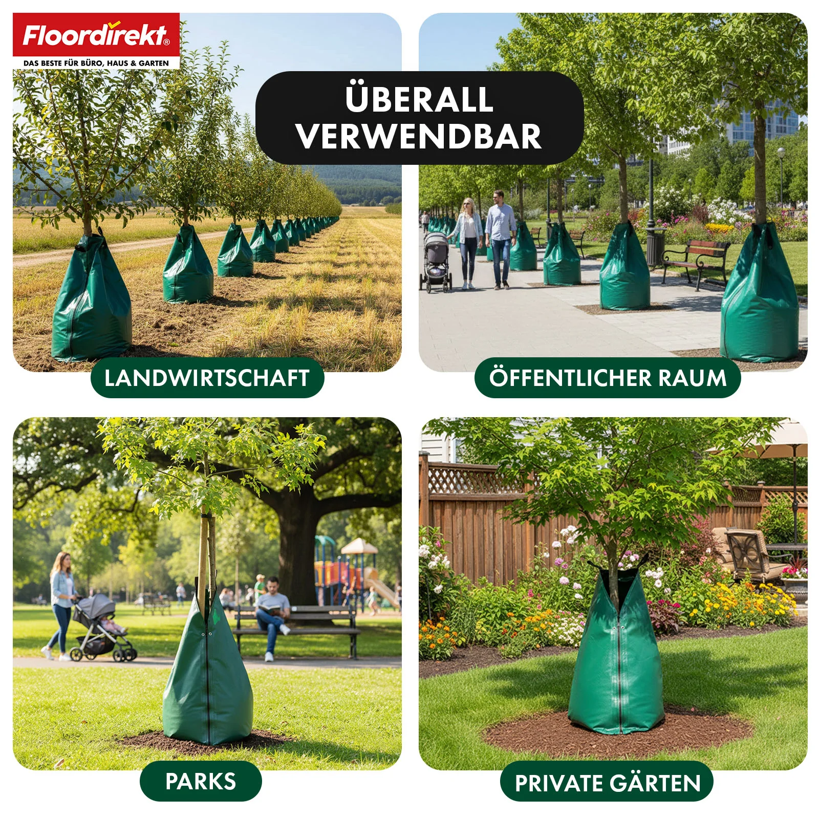 Bewässerungsbeutel für Bäume | 75L & 100L Wassersack mit Tropfsystem | Wiederverwendbarer Baumbewässerungssack aus PVC - Image 8
