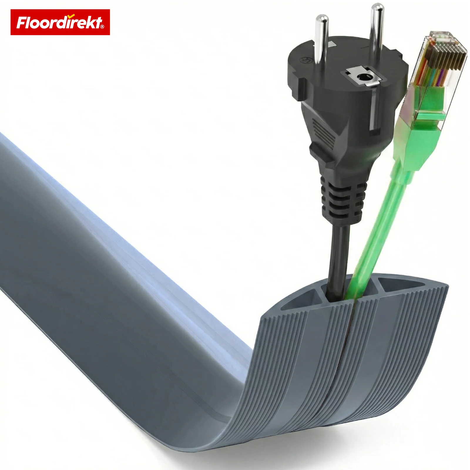 Boden-Kabelkanal | Cable Guard | Rutschfester Kabelschutz & Stolperschutz | Flexibel, zuschneidbar & für 2 Kabel bis 8 mm Ø - Image 11
