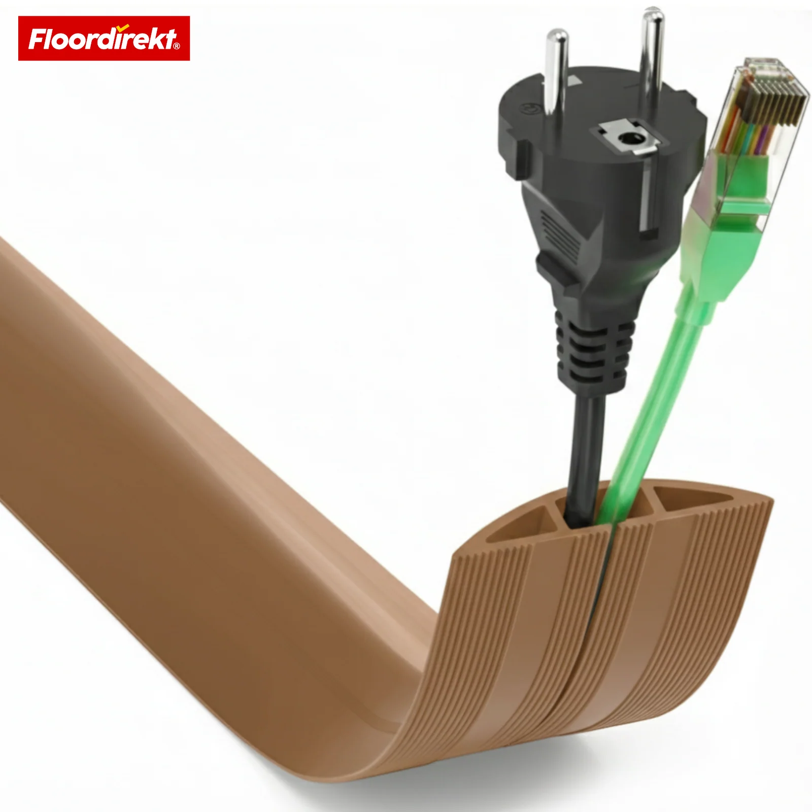 Boden-Kabelkanal | Cable Guard | Rutschfester Kabelschutz & Stolperschutz | Flexibel, zuschneidbar & für 2 Kabel bis 8 mm Ø - Image 6