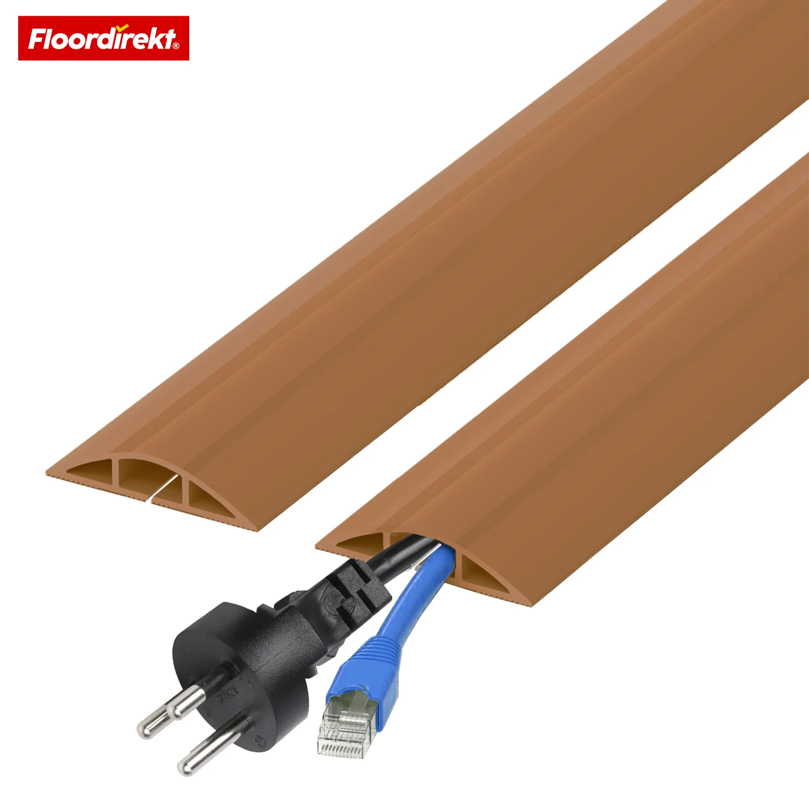 Boden-Kabelkanal | Cable Guard | Rutschfester Kabelschutz & Stolperschutz | Flexibel, zuschneidbar & für 2 Kabel bis 8 mm Ø - Image 7