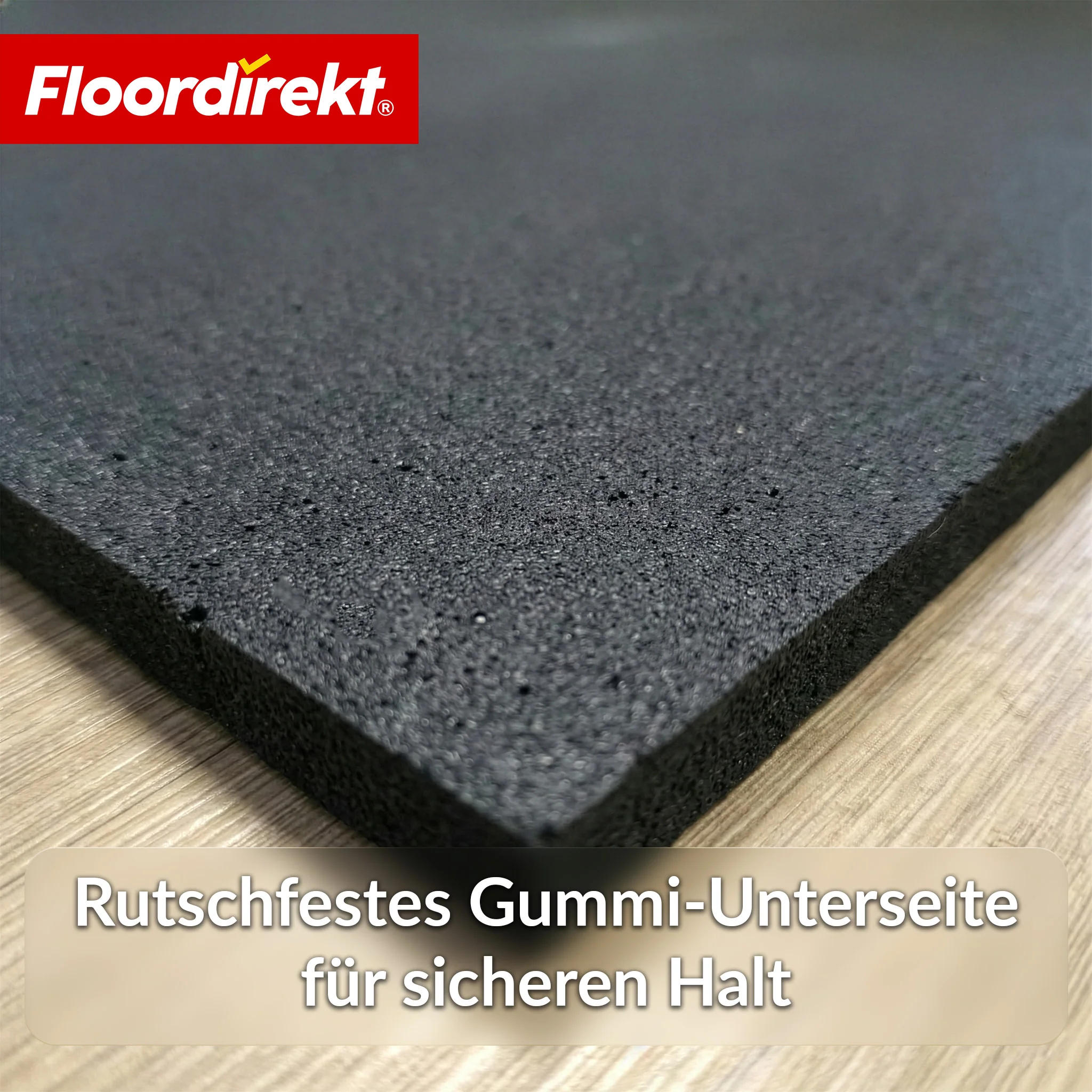 Bodenschutzmatte | 100 x 100 cm 10 mm | Gummimatte für Fitnessgeräte & schwere Geräte - Image 4