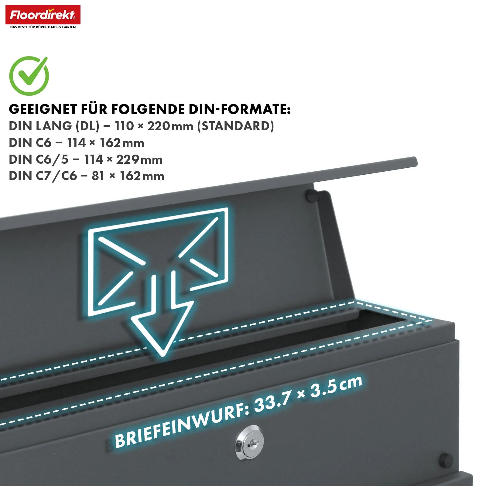 Briefkasten | Armand | Wetterfester Stahlbriefkasten mit C4-Einwurf und integriertem Zeitungsfach - Image 4