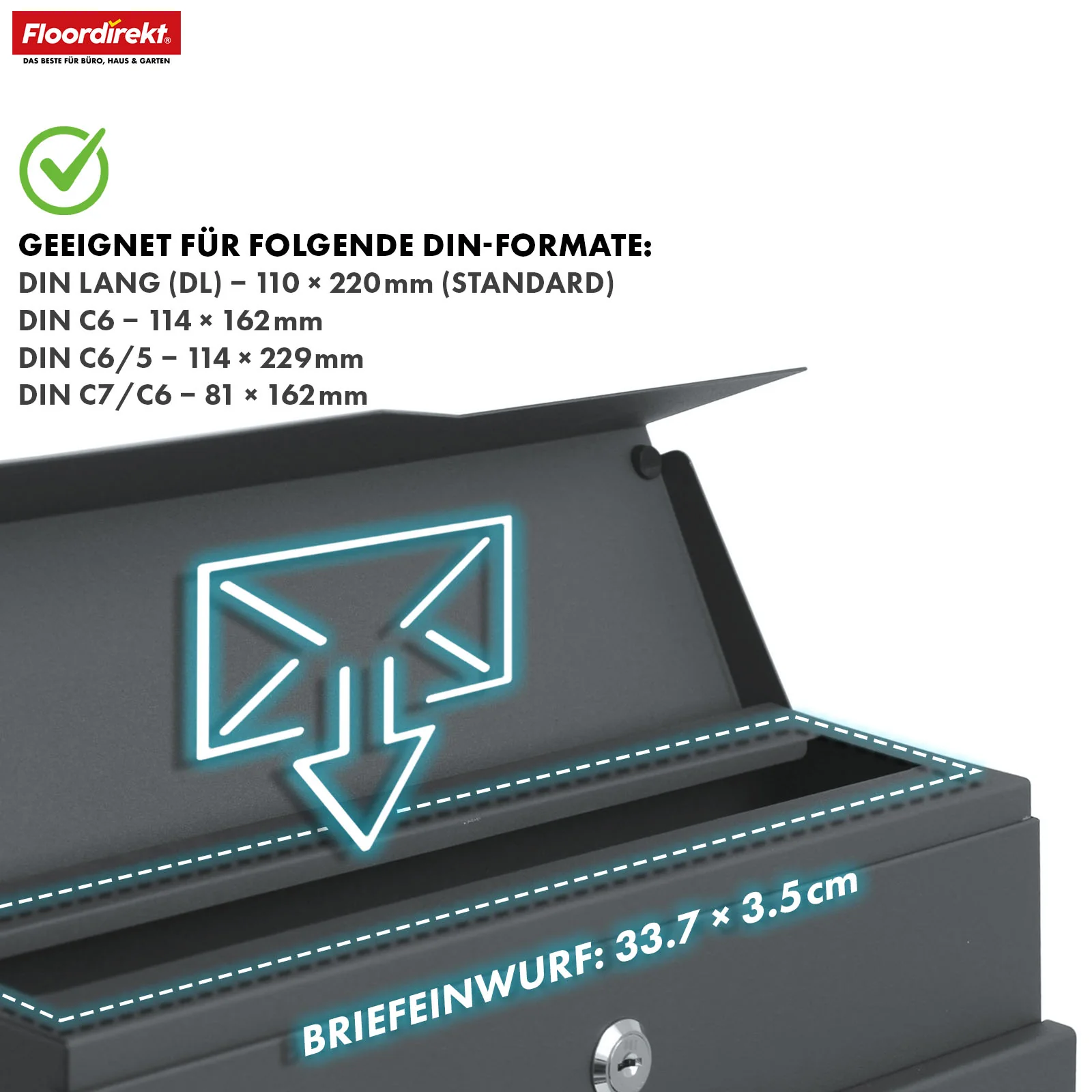 Briefkasten | Jean | Stabiler Stahlbriefkasten mit Zeitungsfach und großer Einwurfklappe - Image 4