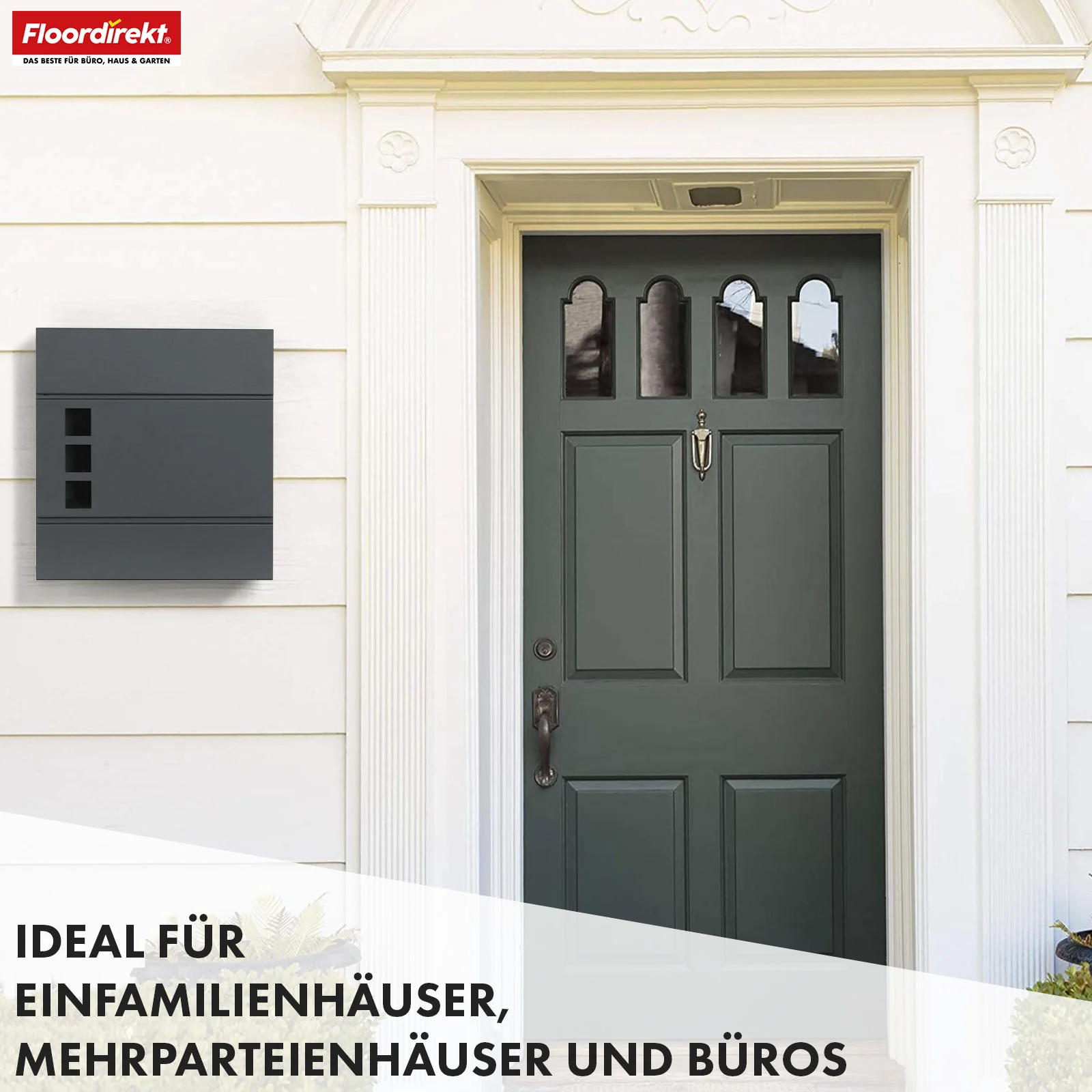 Briefkasten | Jules | Anthrazitfarbener Wandbriefkasten mit Sichtfenstern und Zeitungsfach - Image 8