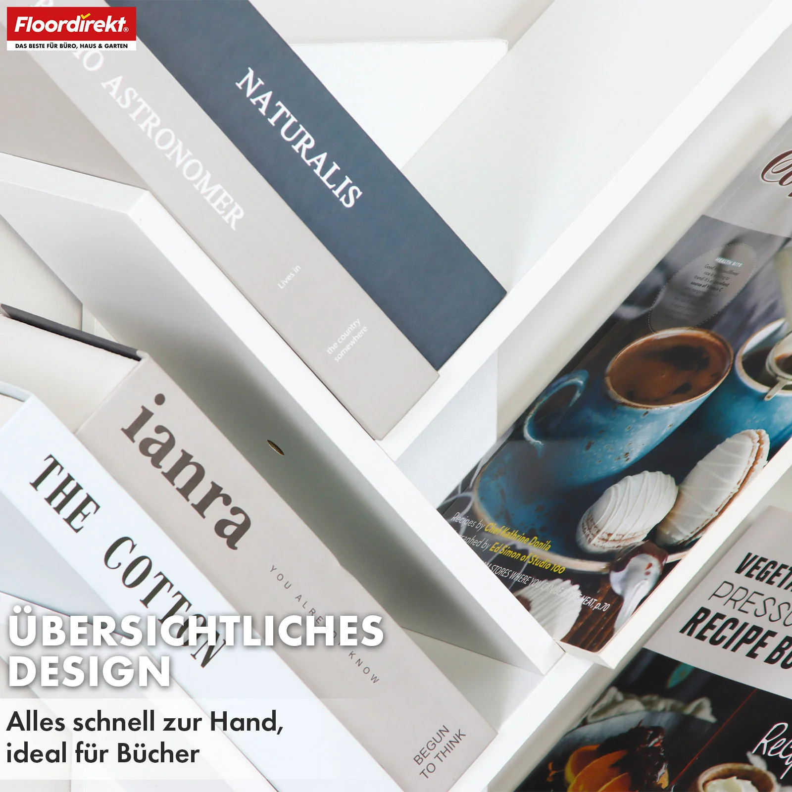 Bücherregal | Louisiana | Baumförmiges Standregal in Weiß mit 5 oder 9 Etagen aus Holz - Image 15
