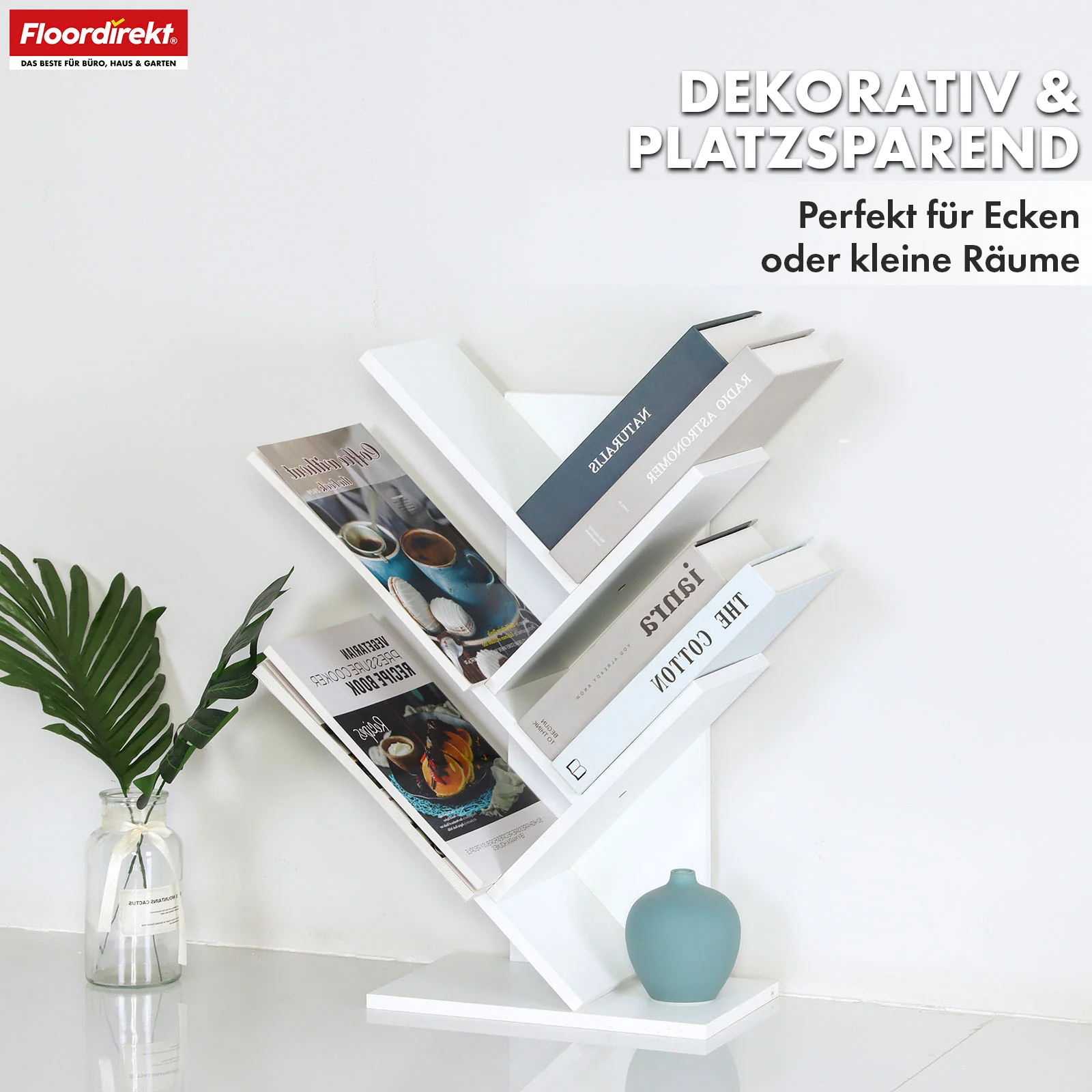 Bücherregal | Louisiana | Baumförmiges Standregal in Weiß mit 5 oder 9 Etagen aus Holz - Image 3