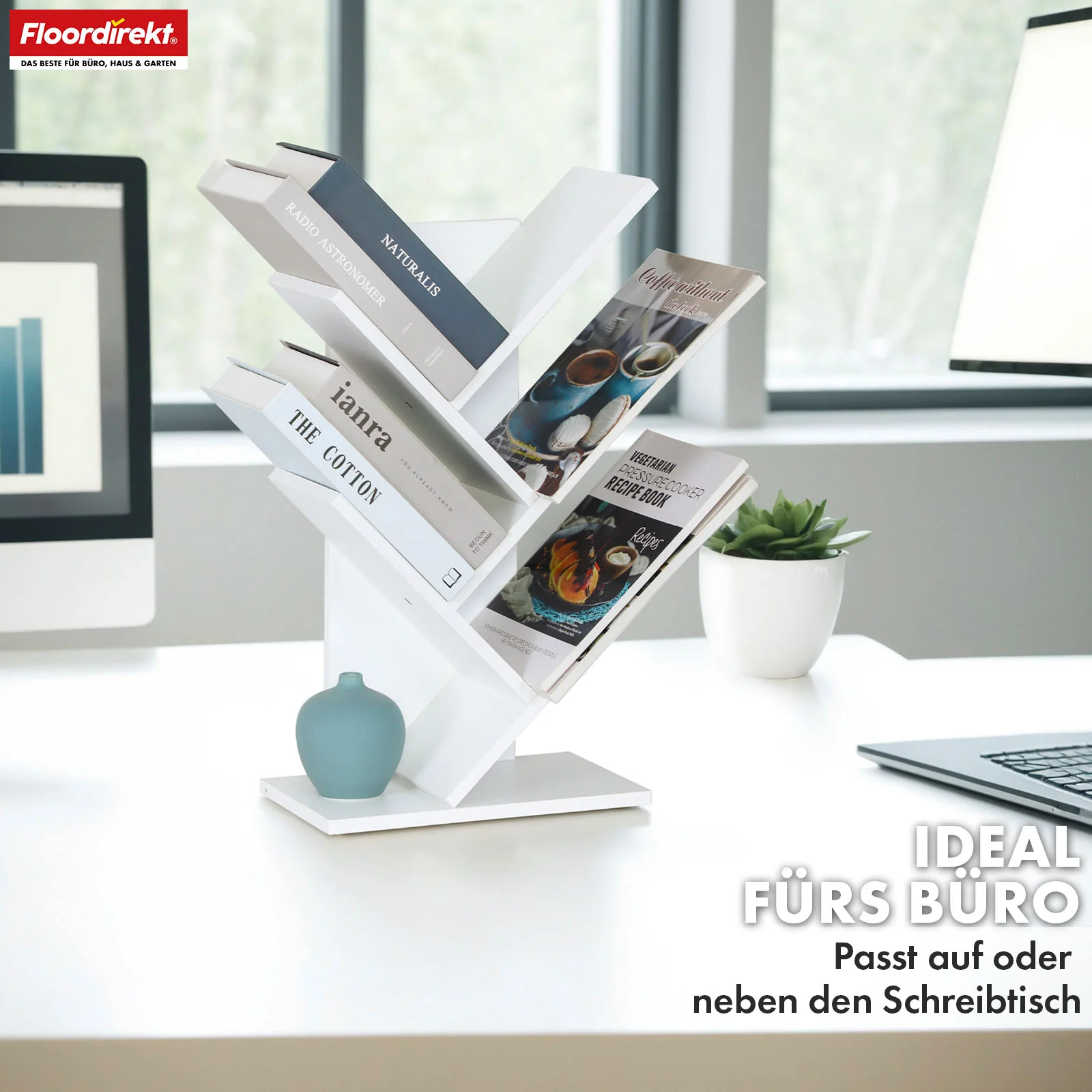 Bücherregal | Louisiana | Baumförmiges Standregal in Weiß mit 5 oder 9 Etagen aus Holz - Image 8