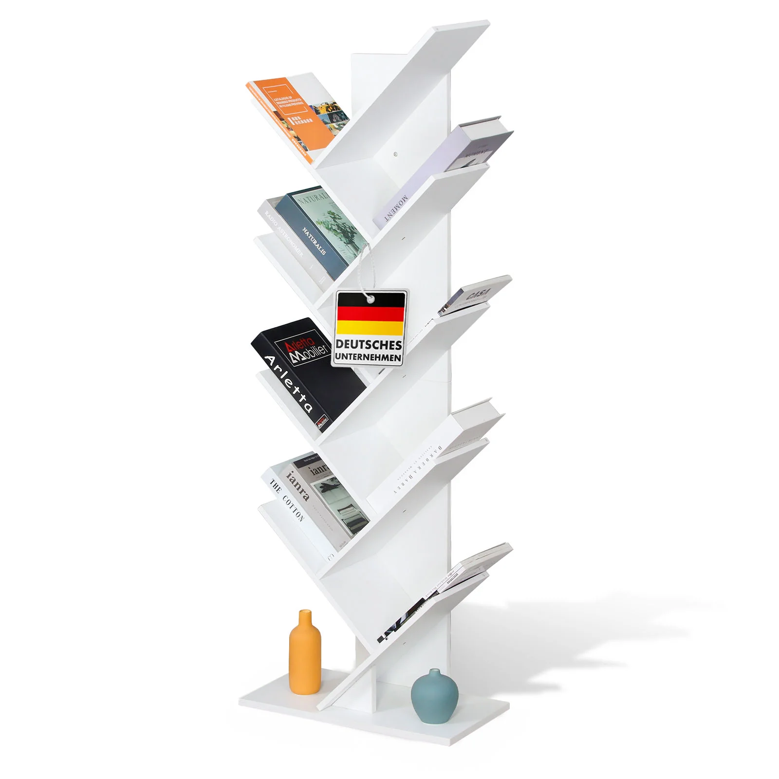 Bücherregal | Louisiana | Baumförmiges Standregal in Weiß mit 5 oder 9 Etagen aus Holz - Image 9