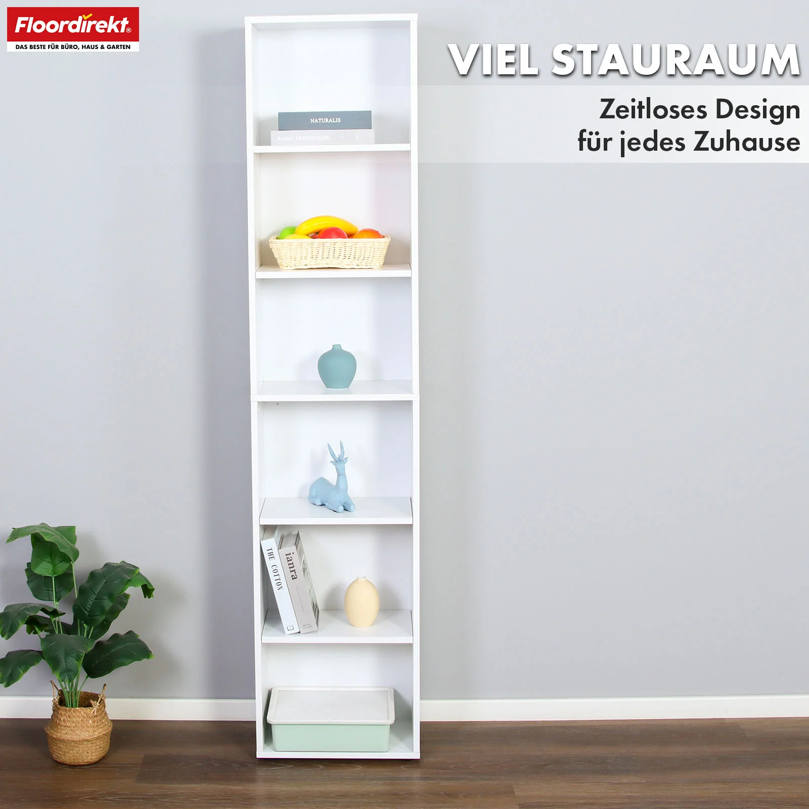 Bücherregal | Maine | Weißes Standregal aus Holz mit 3/4/6 Etagen | Offen & platzsparend für Wohnzimmer, Büro & mehr - Image 20