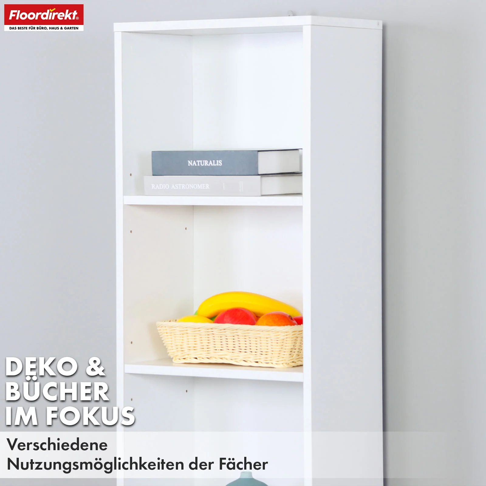 Bücherregal | Maine | Weißes Standregal aus Holz mit 3/4/6 Etagen | Offen & platzsparend für Wohnzimmer, Büro & mehr - Image 22