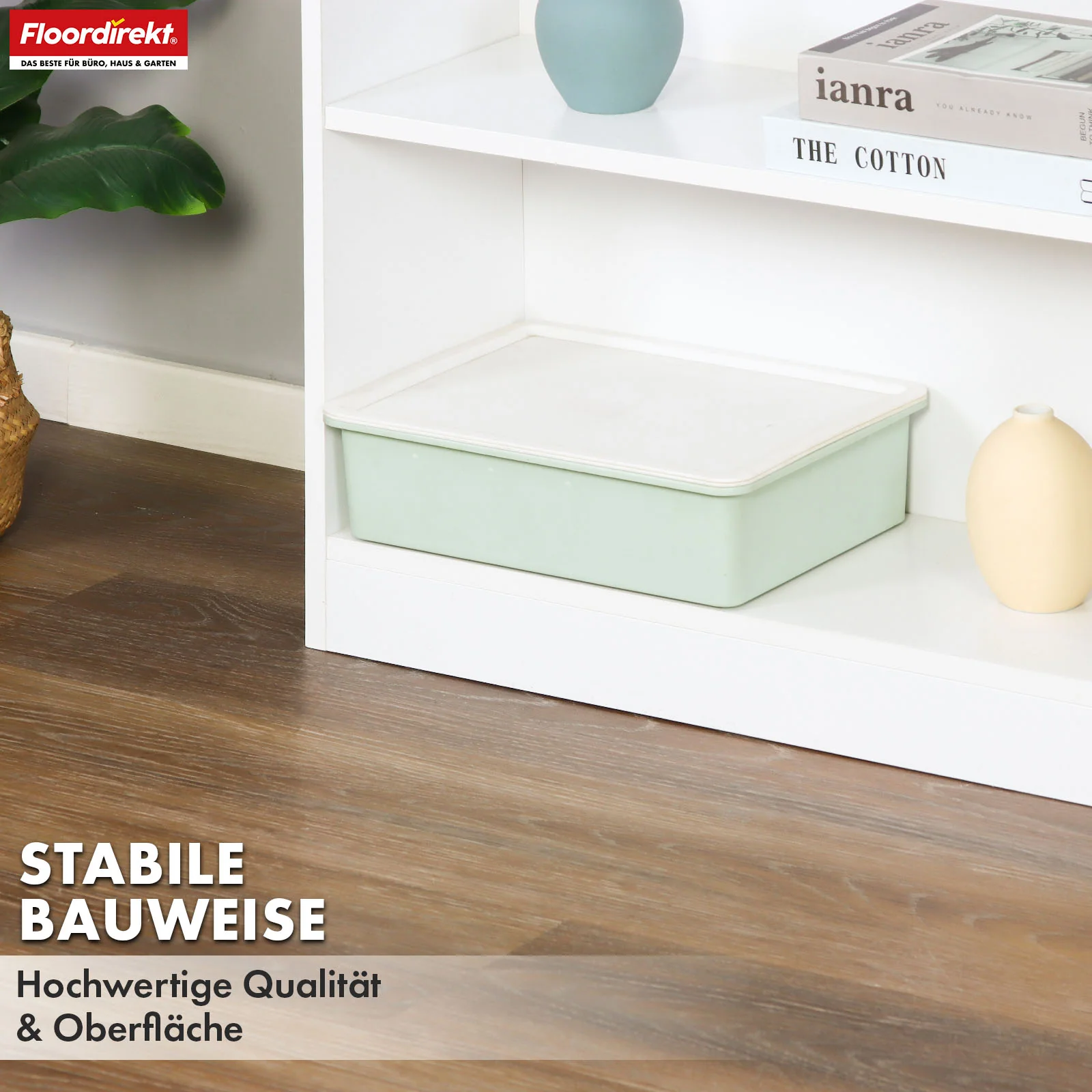 Bücherregal | Maine | Weißes Standregal aus Holz mit 3/4/6 Etagen | Offen & platzsparend für Wohnzimmer, Büro & mehr - Image 5