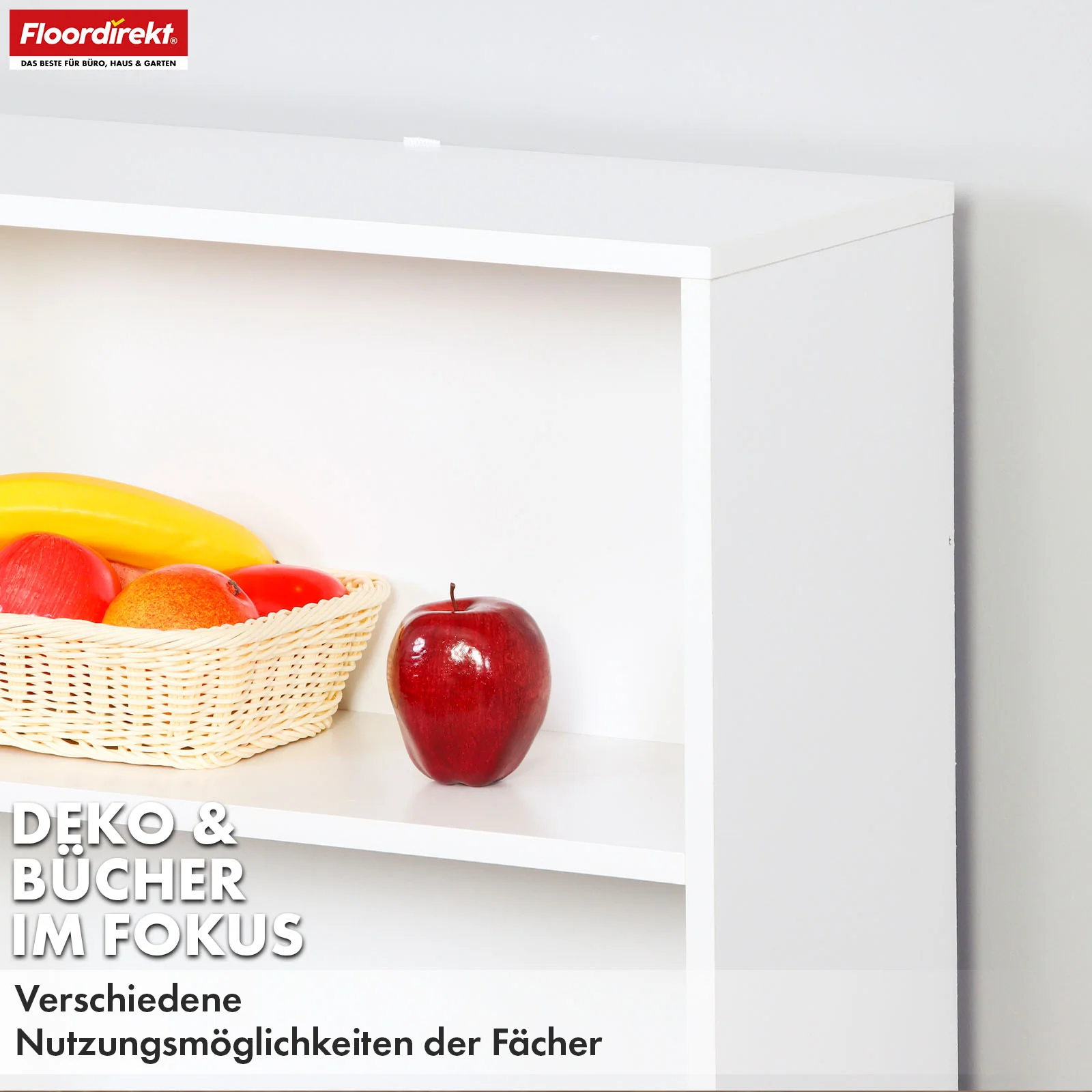 Bücherregal | Maine | Weißes Standregal aus Holz mit 3/4/6 Etagen | Offen & platzsparend für Wohnzimmer, Büro & mehr - Image 6