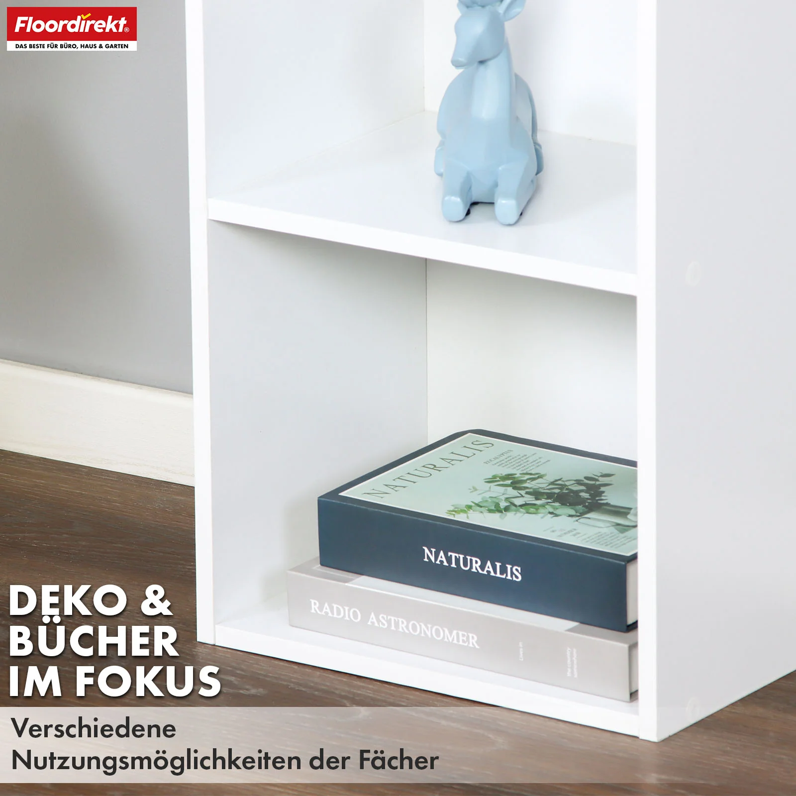 Bücherregal | Alaska | Weißer MDF-Bücherschrank mit 4 oder 5 Ebenen | schlank, modern & platzsparend - Image 14