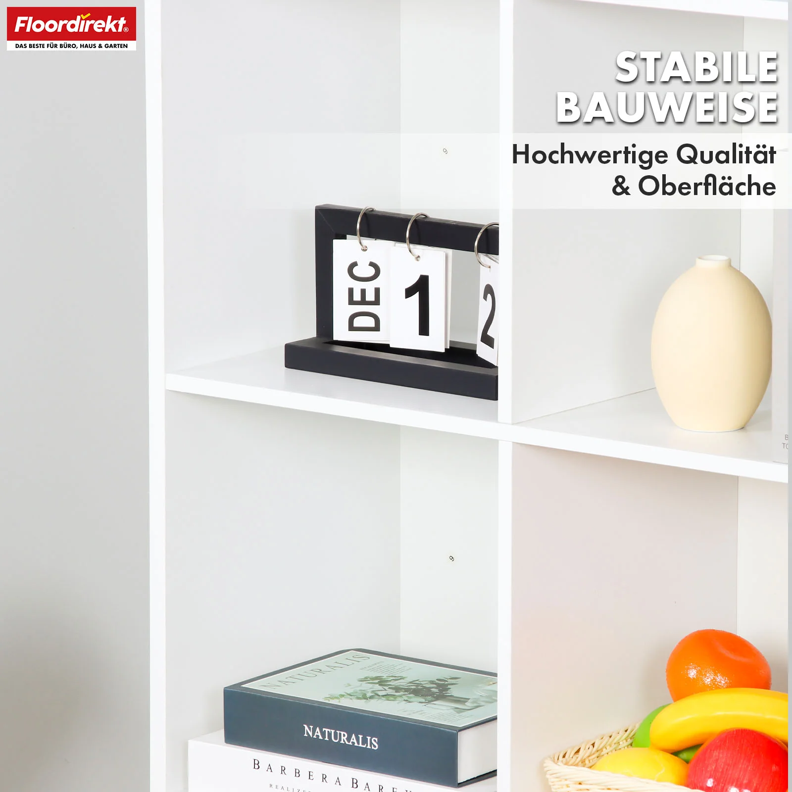 Bücherregal | Arkansas | Weißes MDF-Standregal mit 5–9 Fächern für Bücher und Wohnaccessoires - Image 13