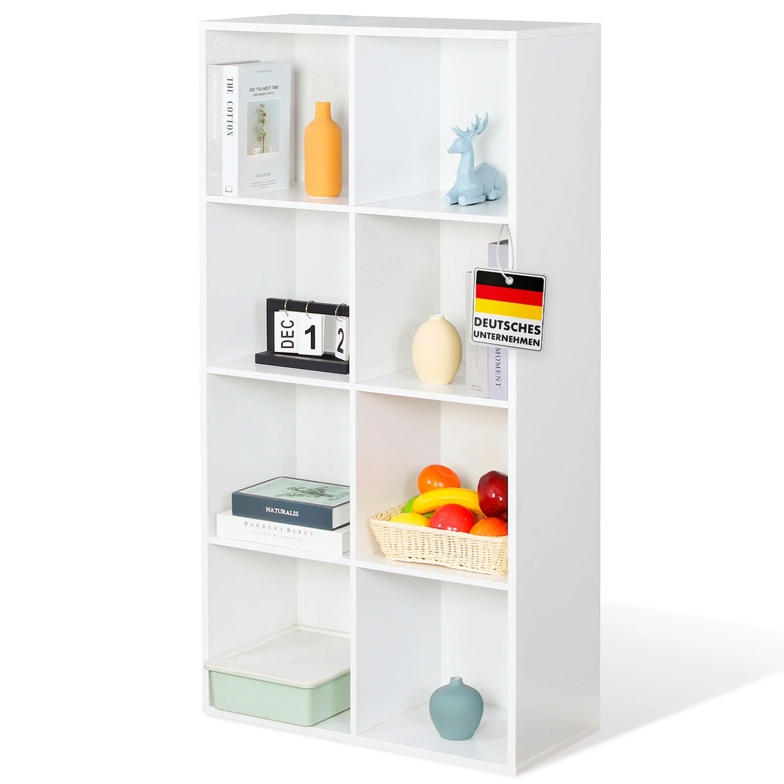 Bücherregal | Arkansas | Weißes MDF-Standregal mit 5–9 Fächern für Bücher und Wohnaccessoires - Image 17