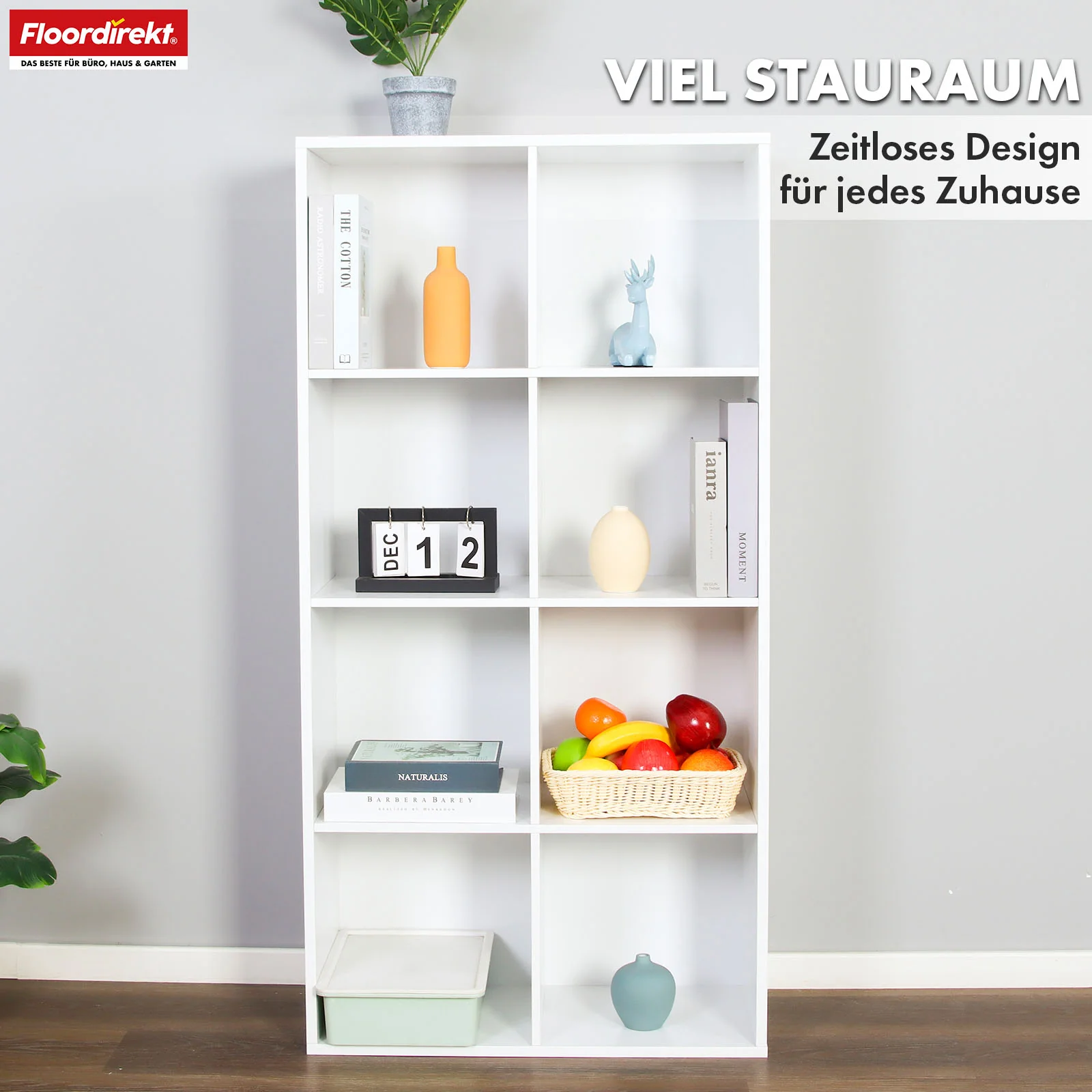 Bücherregal | Arkansas | Weißes MDF-Standregal mit 5–9 Fächern für Bücher und Wohnaccessoires - Image 20