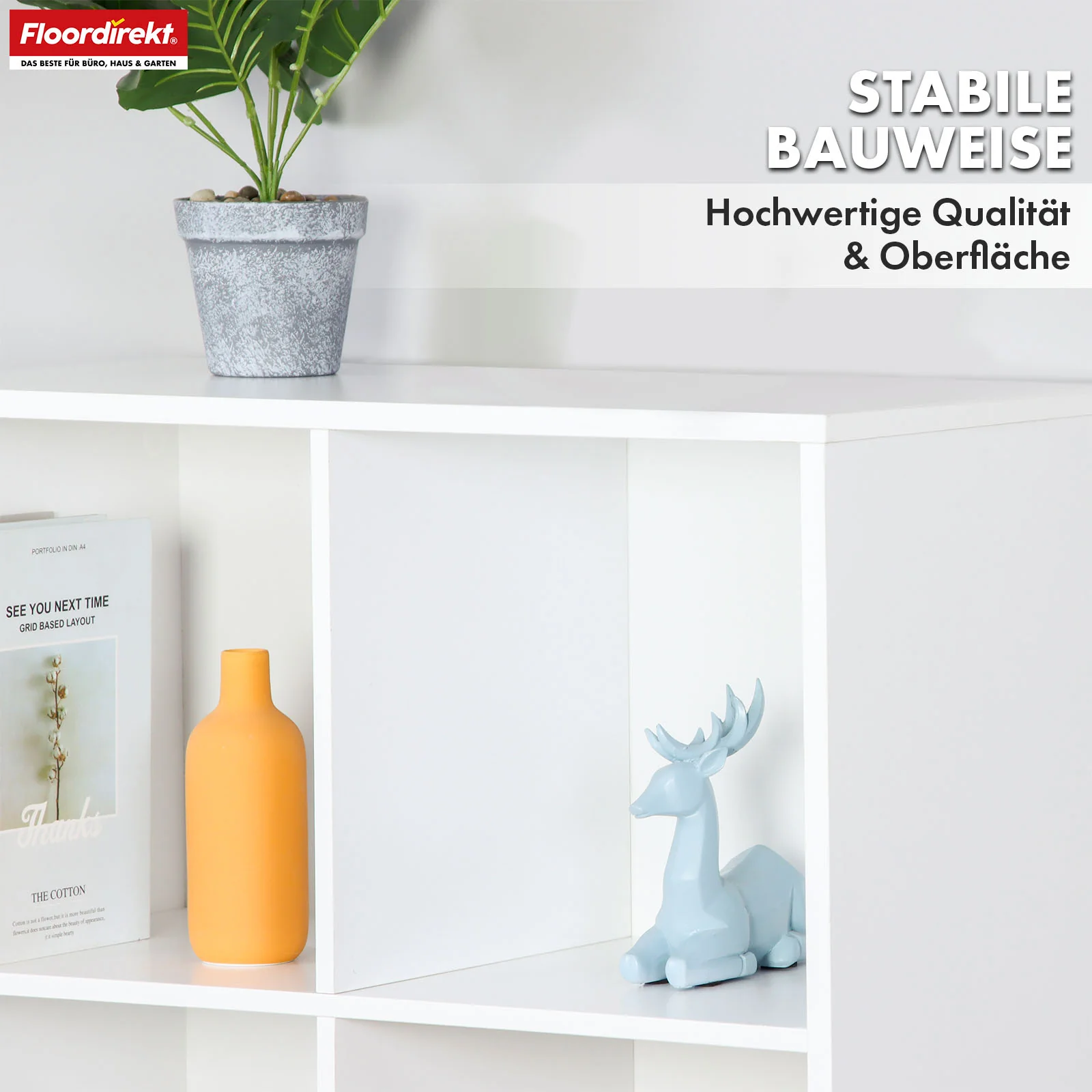 Bücherregal | Arkansas | Weißes MDF-Standregal mit 5–9 Fächern für Bücher und Wohnaccessoires - Image 21