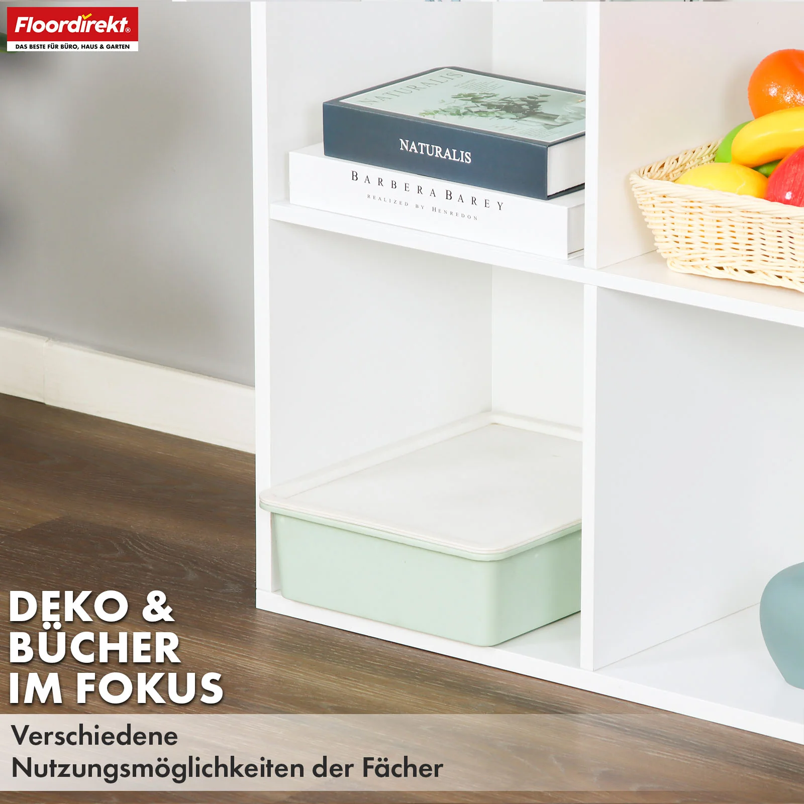 Bücherregal | Arkansas | Weißes MDF-Standregal mit 5–9 Fächern für Bücher und Wohnaccessoires - Image 22