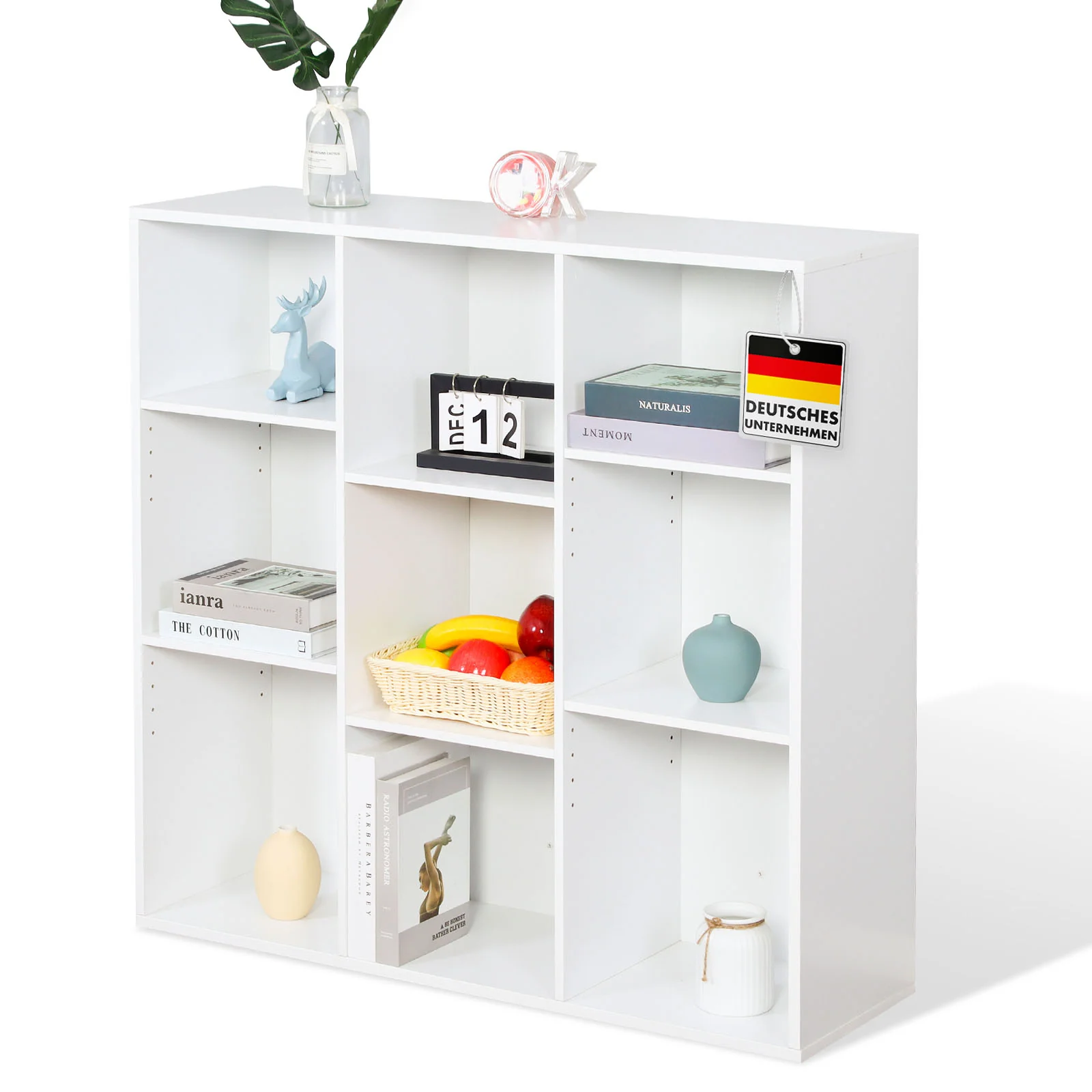 Bücherregal | Arkansas | Weißes MDF-Standregal mit 5–9 Fächern für Bücher und Wohnaccessoires - Image 25