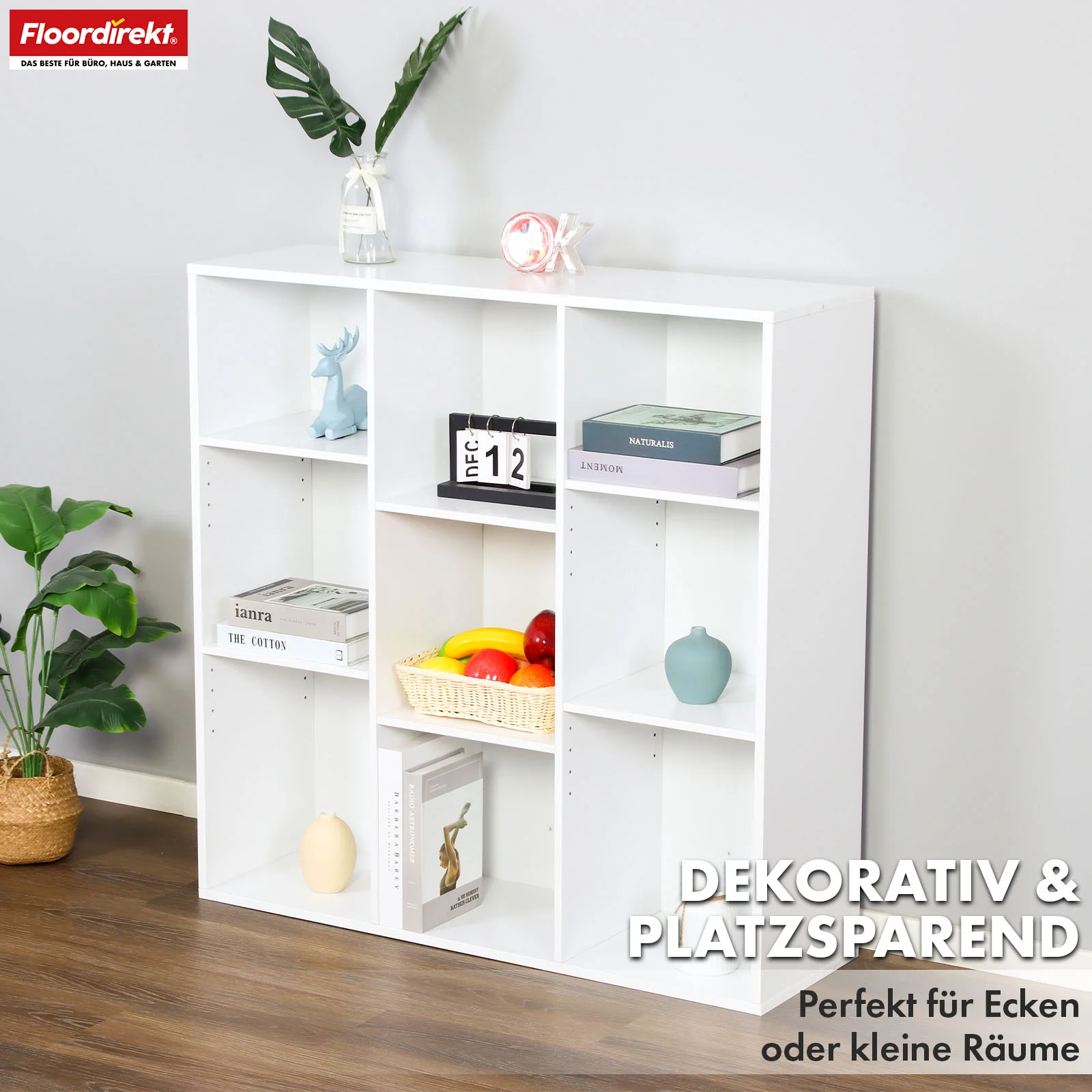 Bücherregal | Arkansas | Weißes MDF-Standregal mit 5–9 Fächern für Bücher und Wohnaccessoires - Image 27