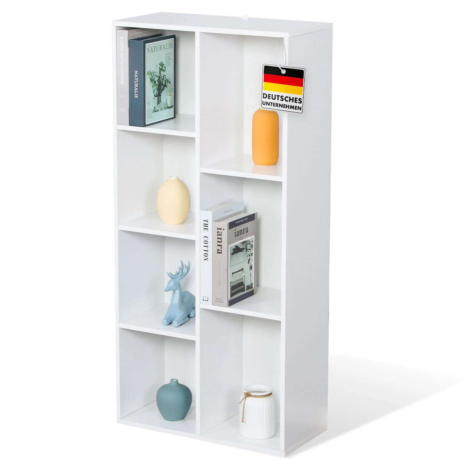 Bücherregal | Arkansas | Weißes MDF-Standregal mit 5–9 Fächern für Bücher und Wohnaccessoires - Image 9