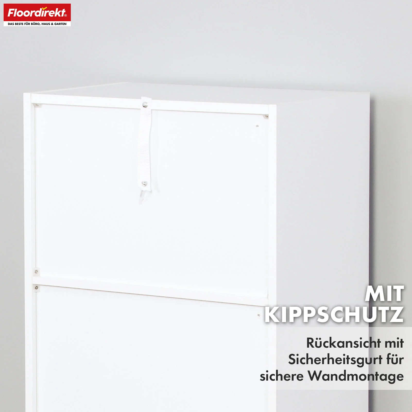 Bücherregal | California | Modernes, platzsparendes MDF-Regal mit Anti-Kipp-Sicherung in Weiß 4-8 offene Fächer - Image 31