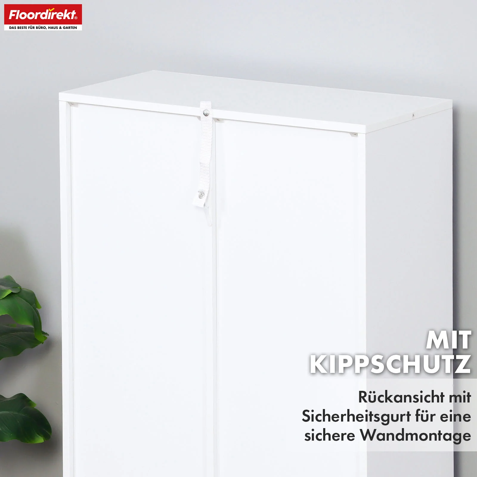 Bücherregal | California | Modernes, platzsparendes MDF-Regal mit Anti-Kipp-Sicherung in Weiß 4-8 offene Fächer - Image 7