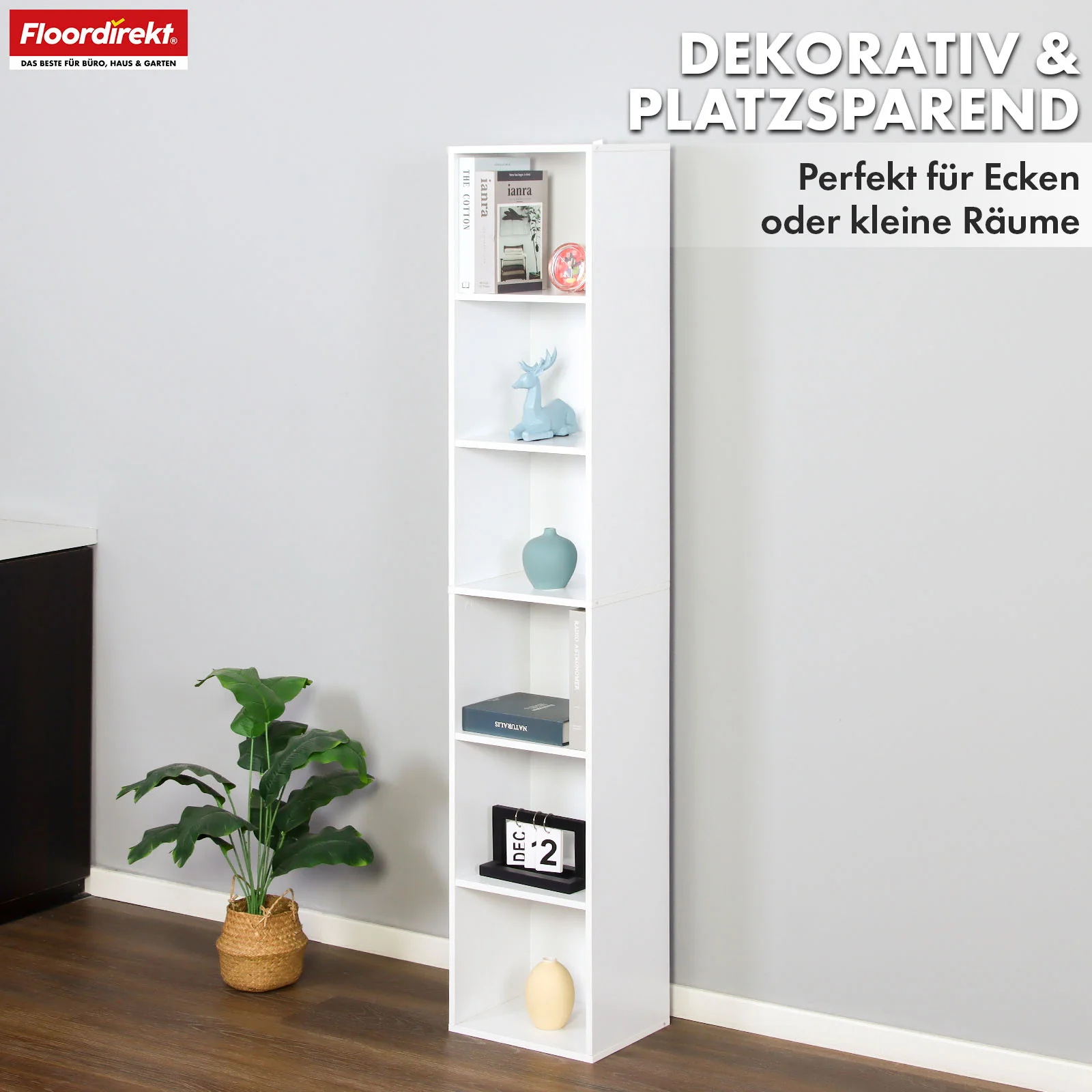 Bücherregal | Delaware | Standregal mit 6 offenen Ablagen, platzsparend & modern - Image 3