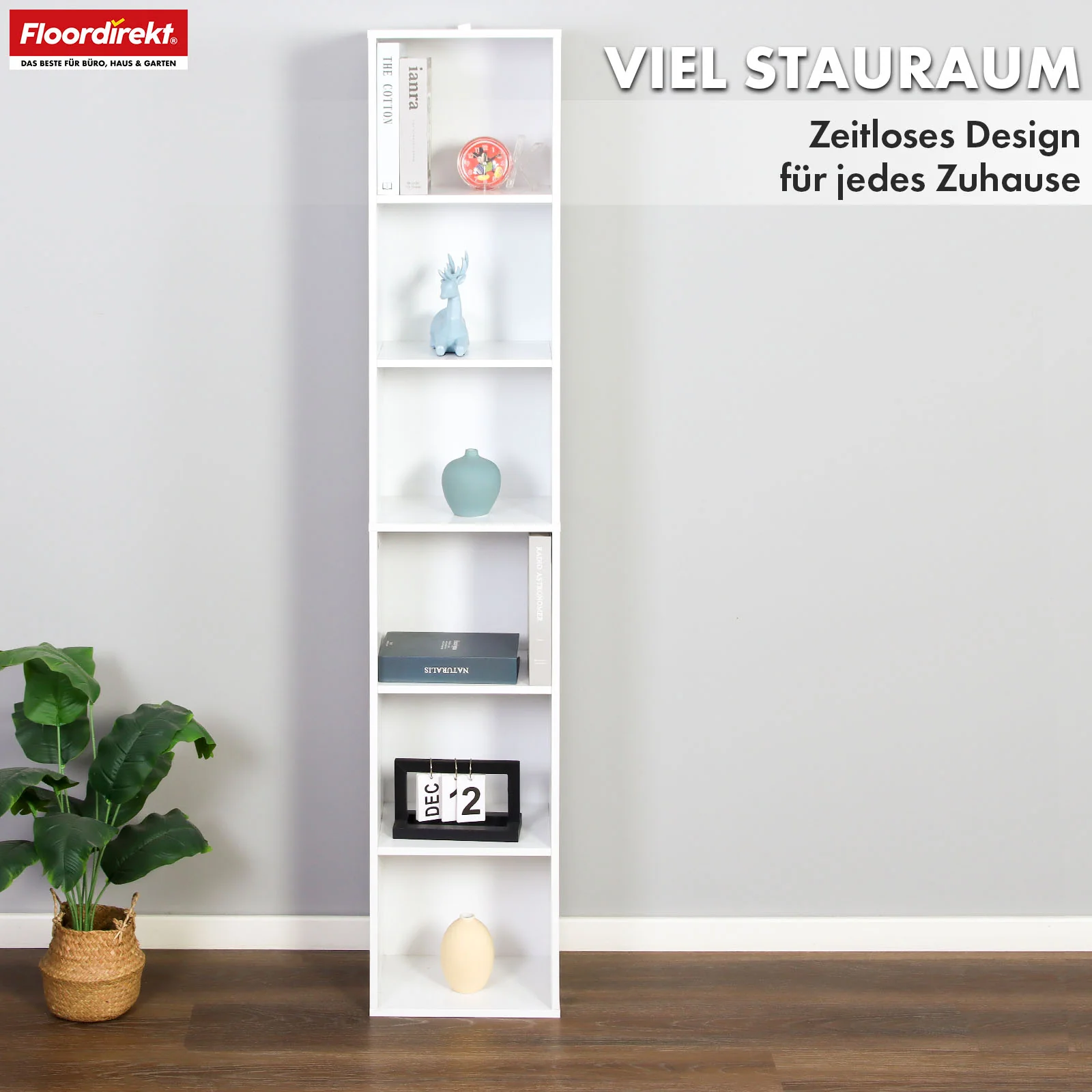 Bücherregal | Delaware | Standregal mit 6 offenen Ablagen, platzsparend & modern - Image 4