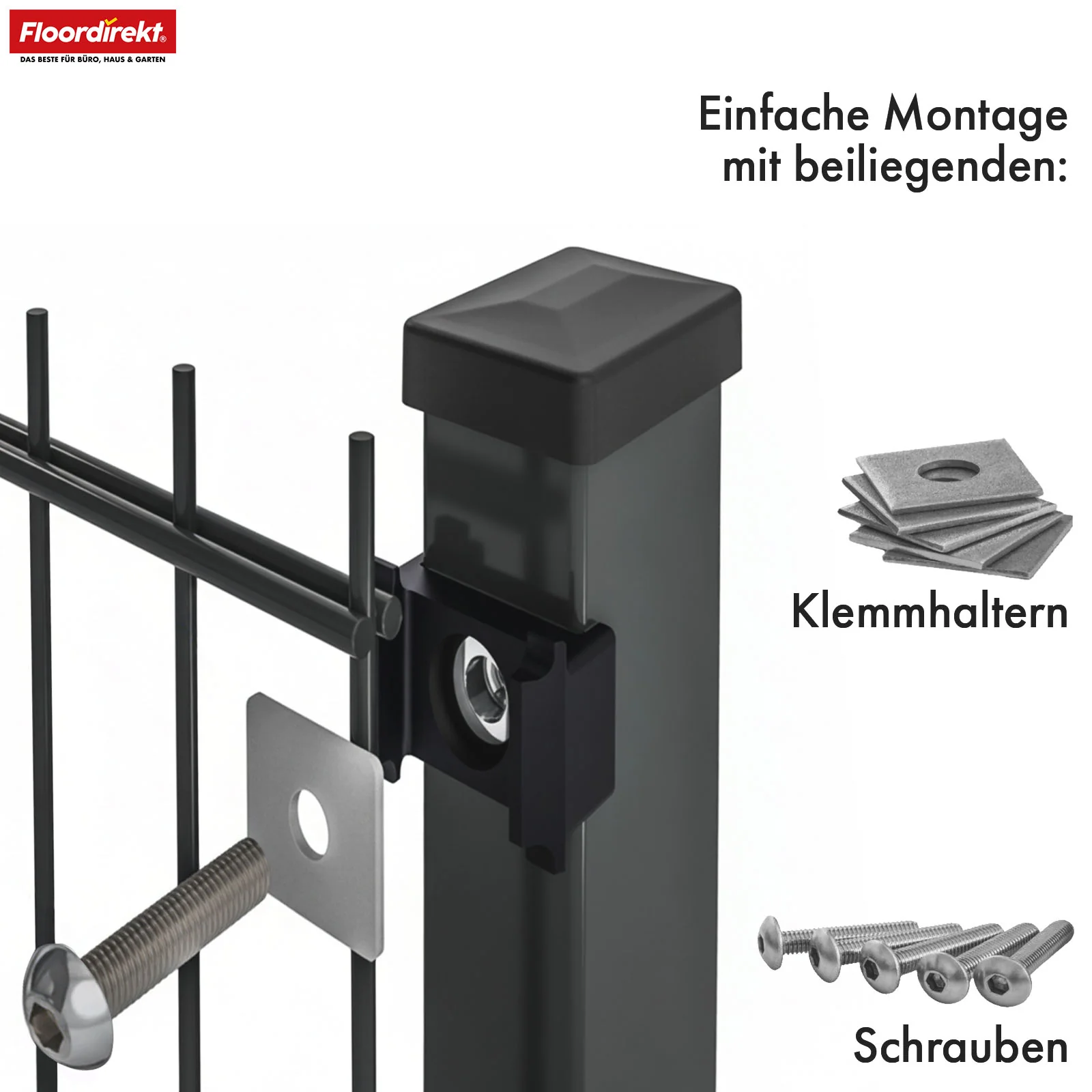 Doppelstabmattenzaun | LIMES | Metallzaun Komplettset mit Pfosten in Anthrazit für Garten & Einfahrt, verschiedene Höhen & Längen - Image 5