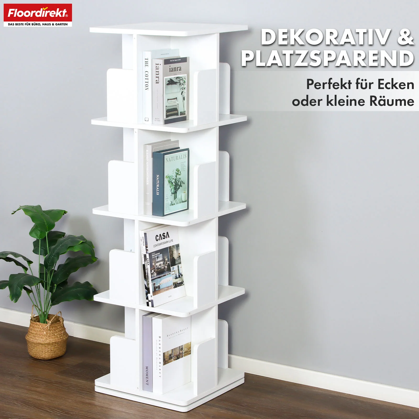 Bücherregal | Indiana | Drehregal mit 3 oder 4 Etagen | 360° Standregal für Wohnzimmer, Büro & Schlafzimmer - Image 11