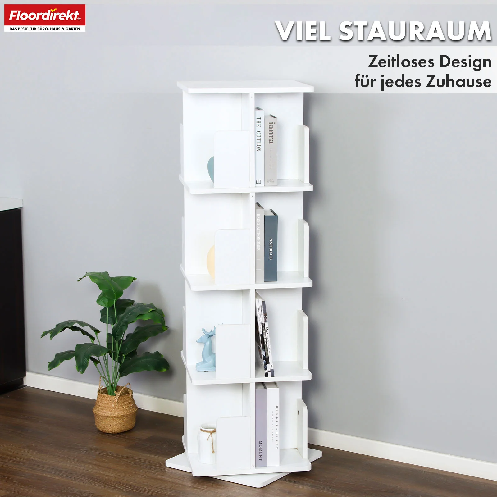 Bücherregal | Indiana | Drehregal mit 3 oder 4 Etagen | 360° Standregal für Wohnzimmer, Büro & Schlafzimmer - Image 12