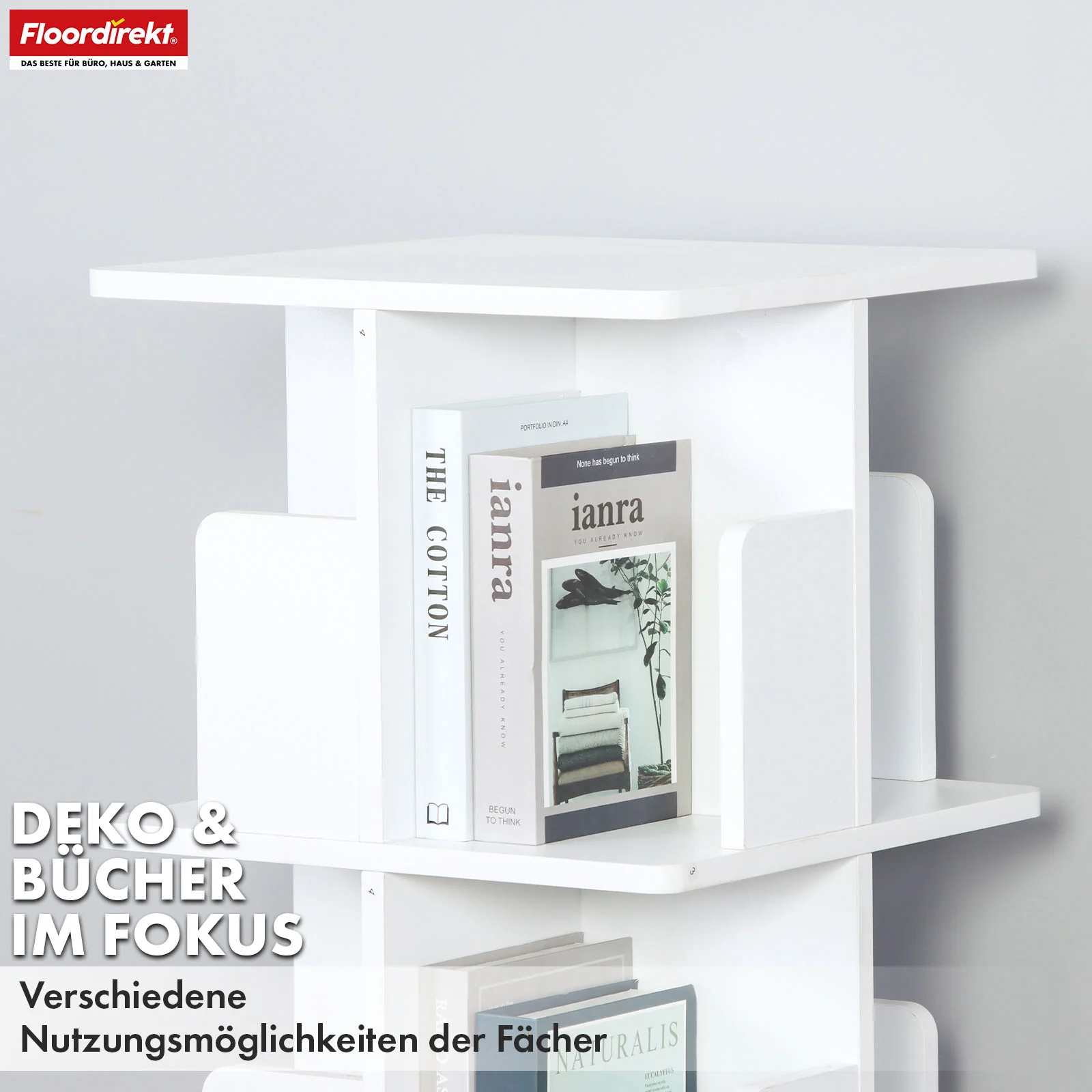 Bücherregal | Indiana | Drehregal mit 3 oder 4 Etagen | 360° Standregal für Wohnzimmer, Büro & Schlafzimmer - Image 14