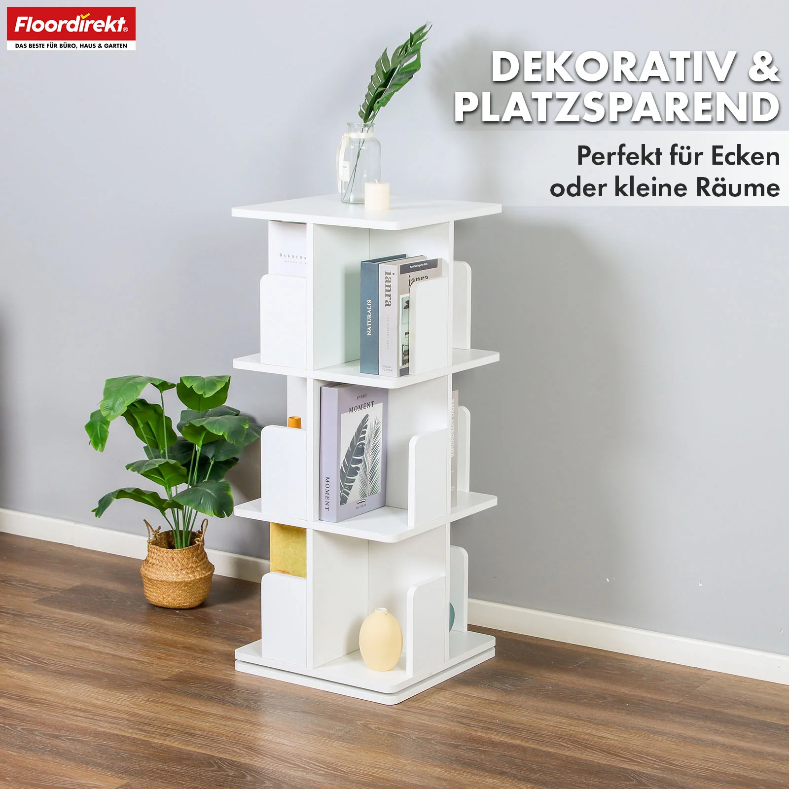 Bücherregal | Indiana | Drehregal mit 3 oder 4 Etagen | 360° Standregal für Wohnzimmer, Büro & Schlafzimmer - Image 3