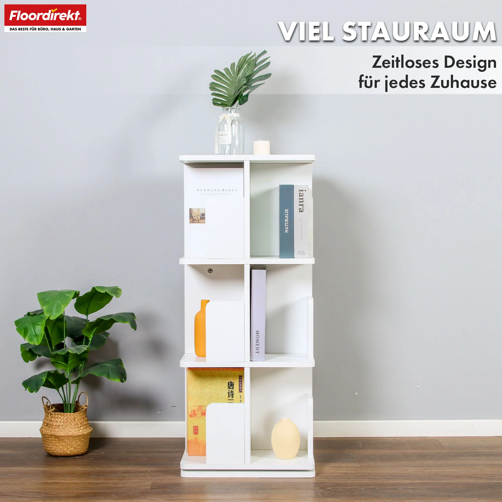 Bücherregal | Indiana | Drehregal mit 3 oder 4 Etagen | 360° Standregal für Wohnzimmer, Büro & Schlafzimmer - Image 4